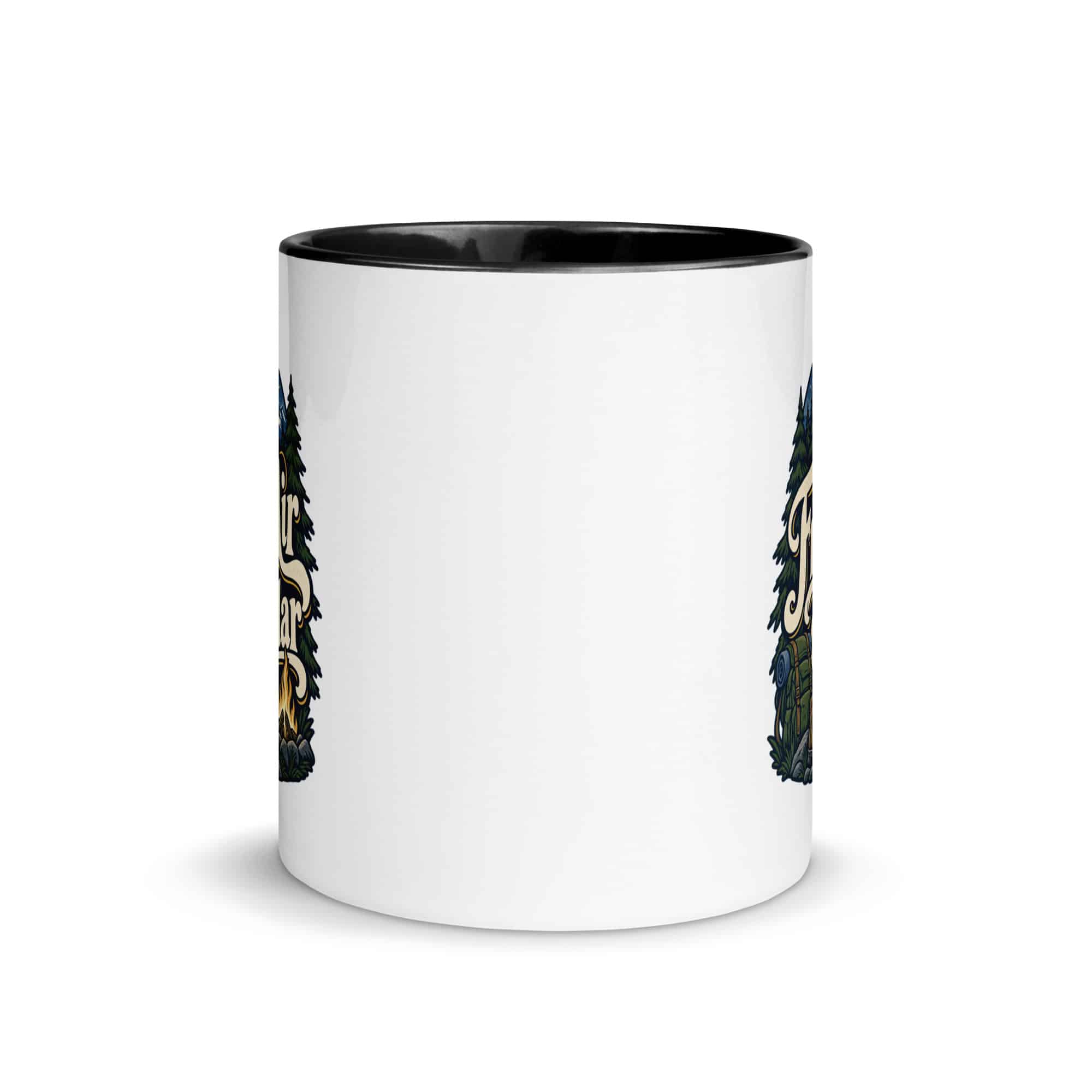 Nature and Adventure Color Inside Coffee Mug: Fresh Air Is on My Calendar, Woodland Scenic Lettering