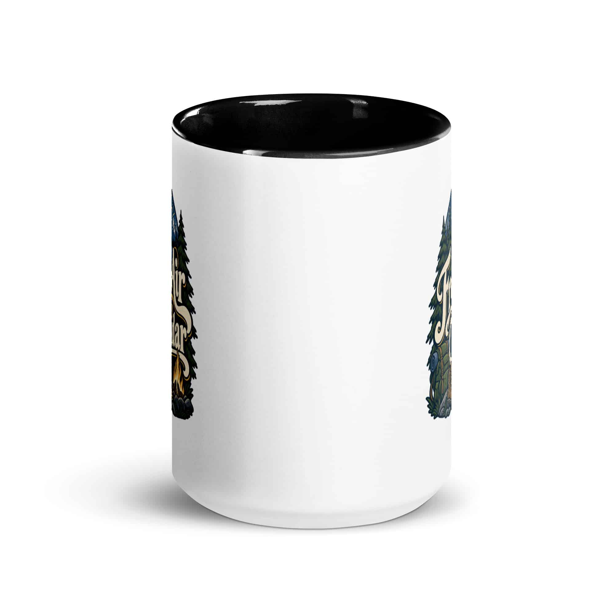 Nature and Adventure Color Inside Coffee Mug: Fresh Air Is on My Calendar, Woodland Scenic Lettering
