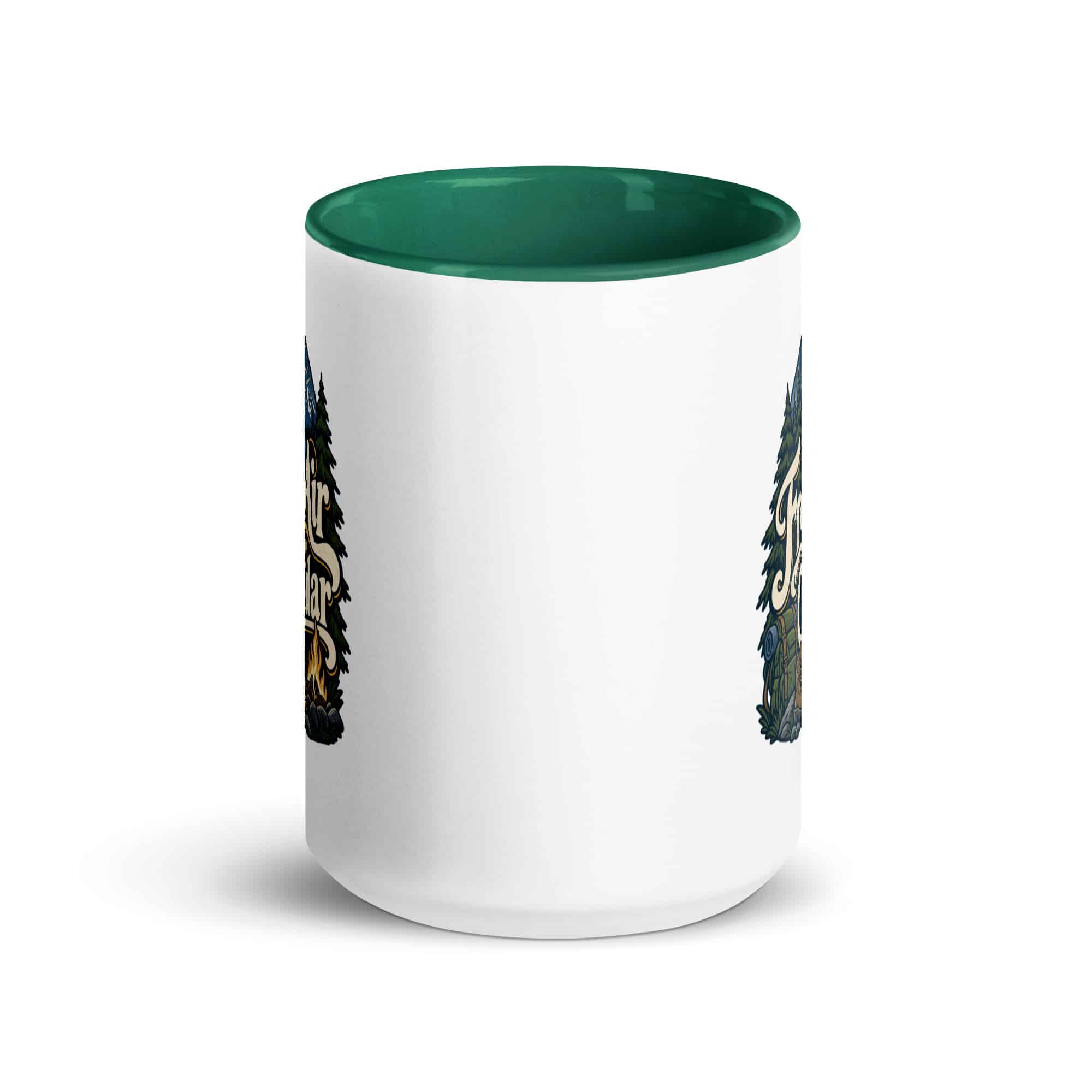 Nature and Adventure Color Inside Coffee Mug: Fresh Air Is on My Calendar, Woodland Scenic Lettering