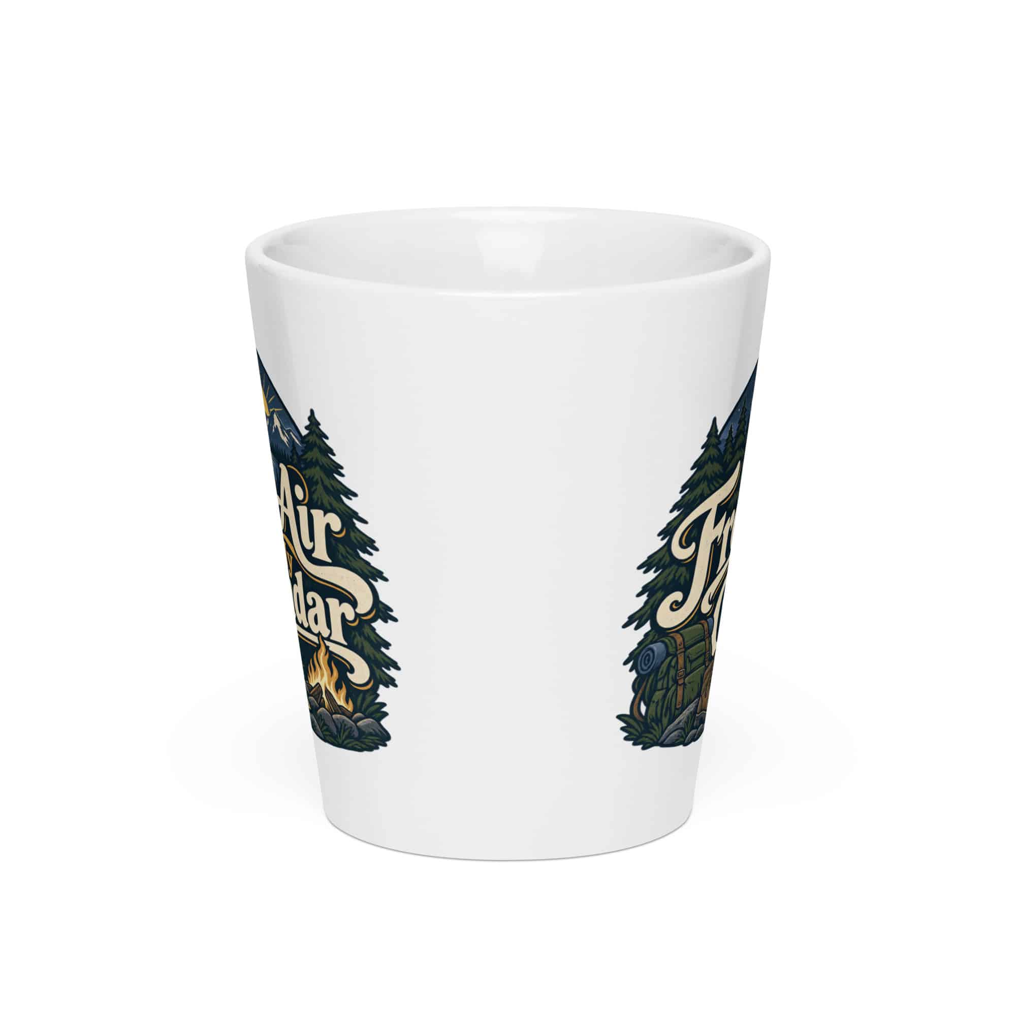 Nature and Adventure Latte Mug: Fresh Air Is on My Calendar, Woodland Scenic Lettering