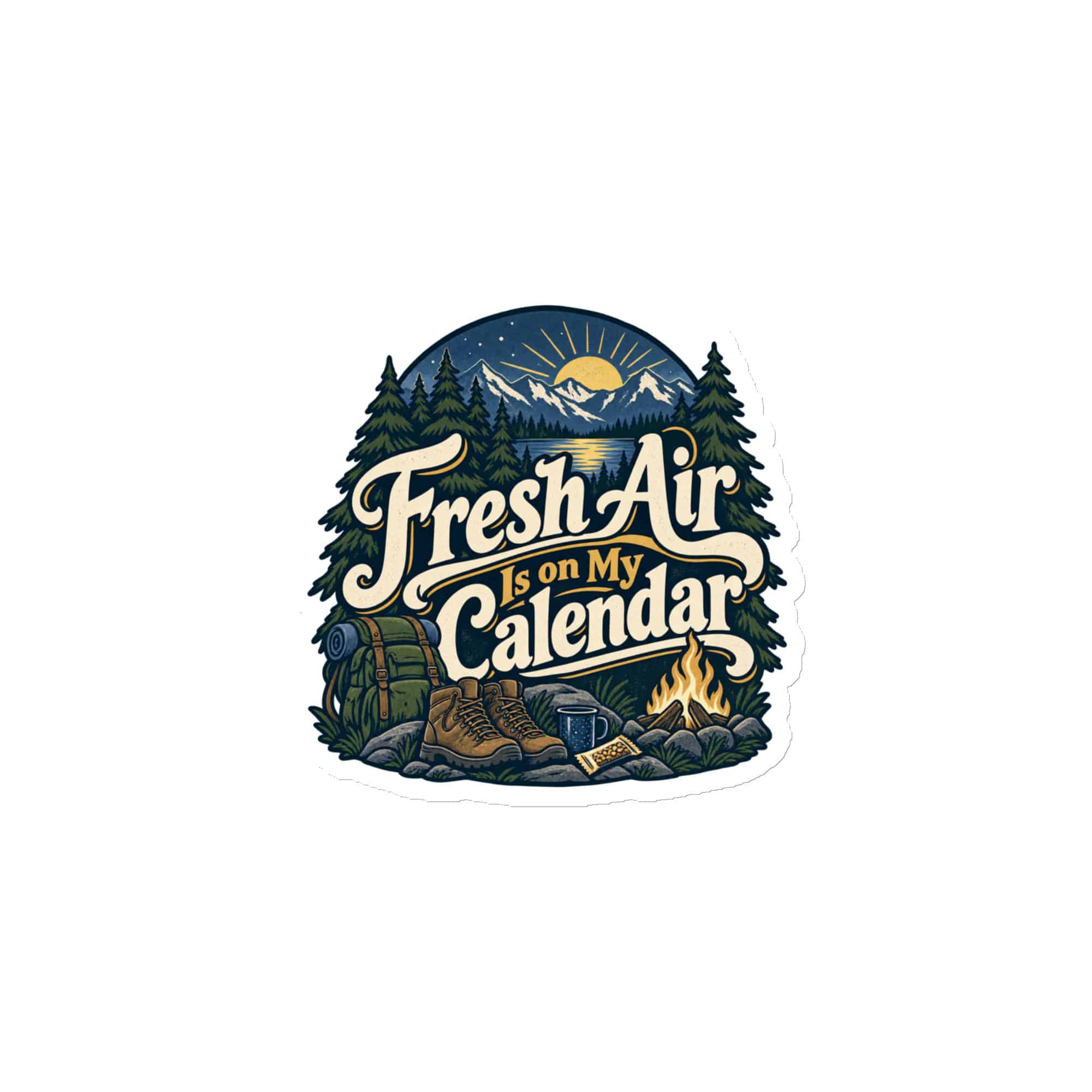 Nature and Adventure Die-Cut Magnet: Fresh Air Is on My Calendar, Woodland Scenic Lettering