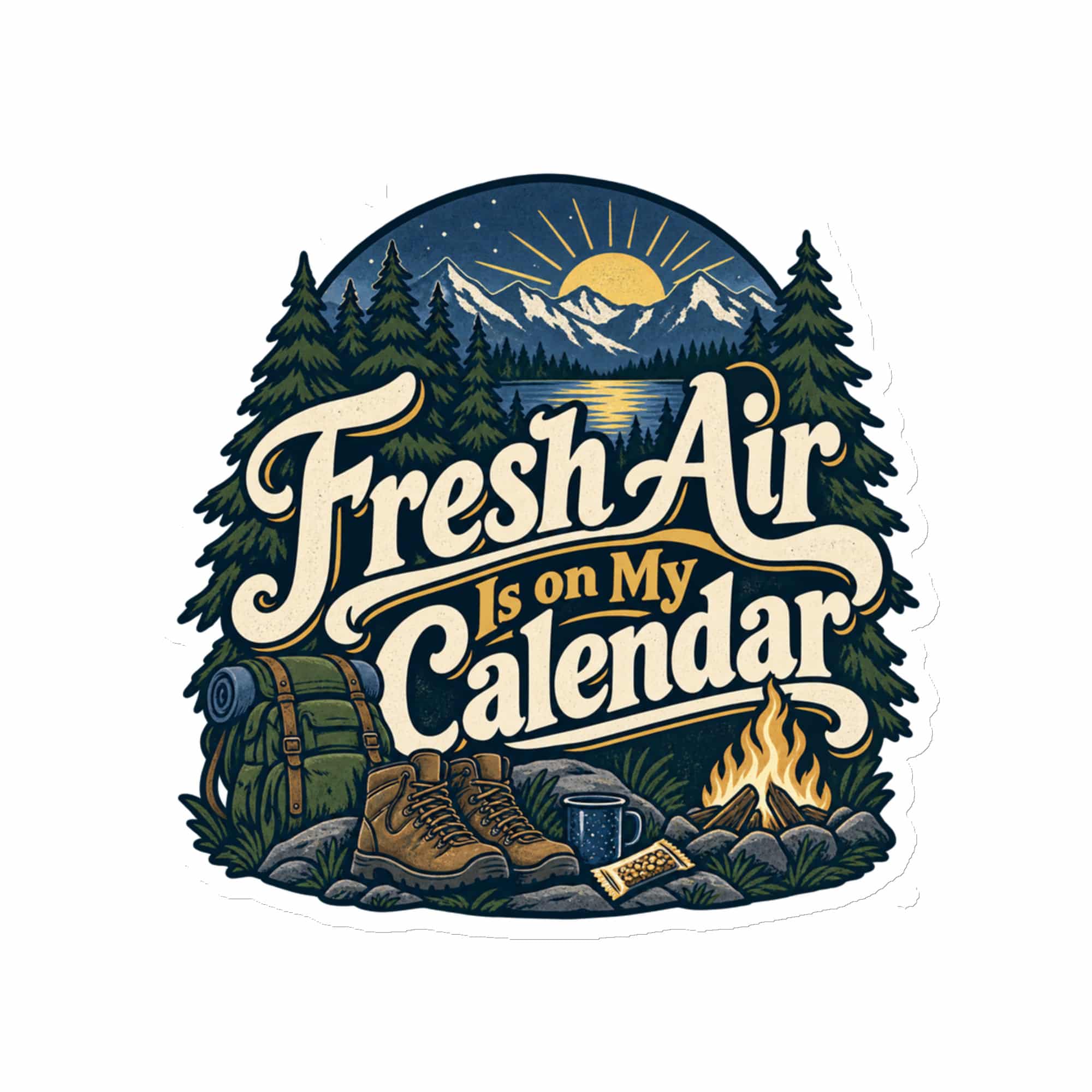 Nature and Adventure Die-Cut Magnet: Fresh Air Is on My Calendar, Woodland Scenic Lettering