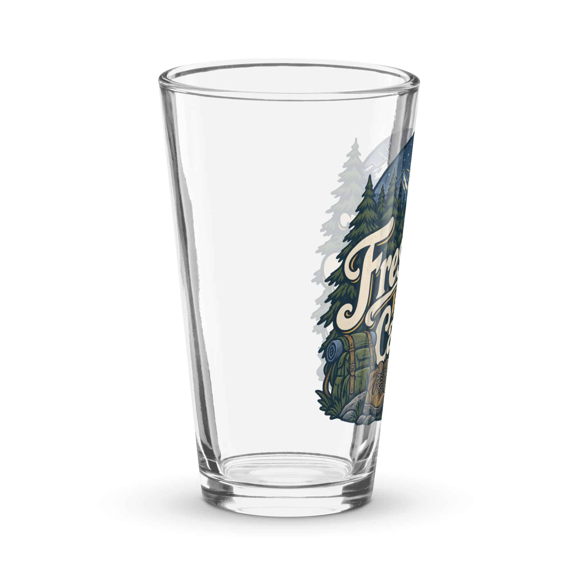 Nature and Adventure Pint Glass: Fresh Air Is on My Calendar, Woodland Scenic Lettering