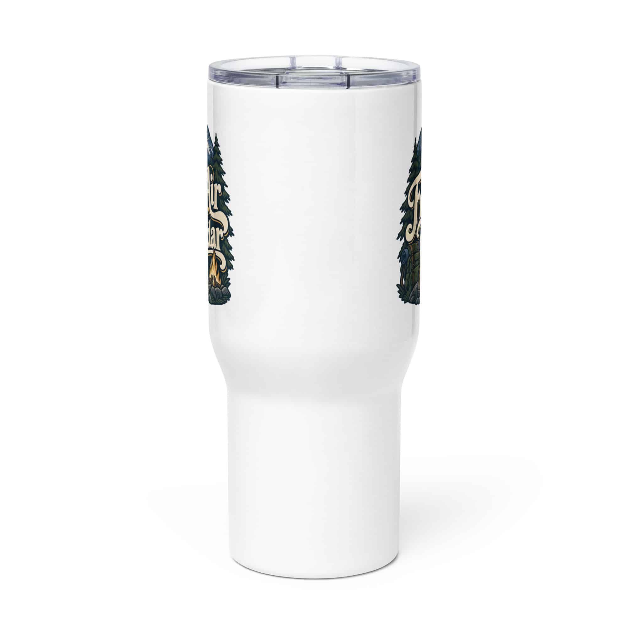 Nature and Adventure Travel Mug: Fresh Air Is on My Calendar, Woodland Scenic Lettering