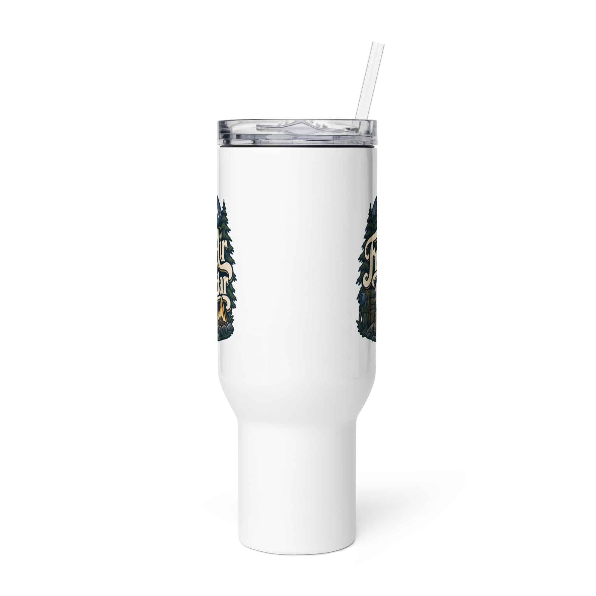 Nature and Adventure Travel Mug: Fresh Air Is on My Calendar, Woodland Scenic Lettering