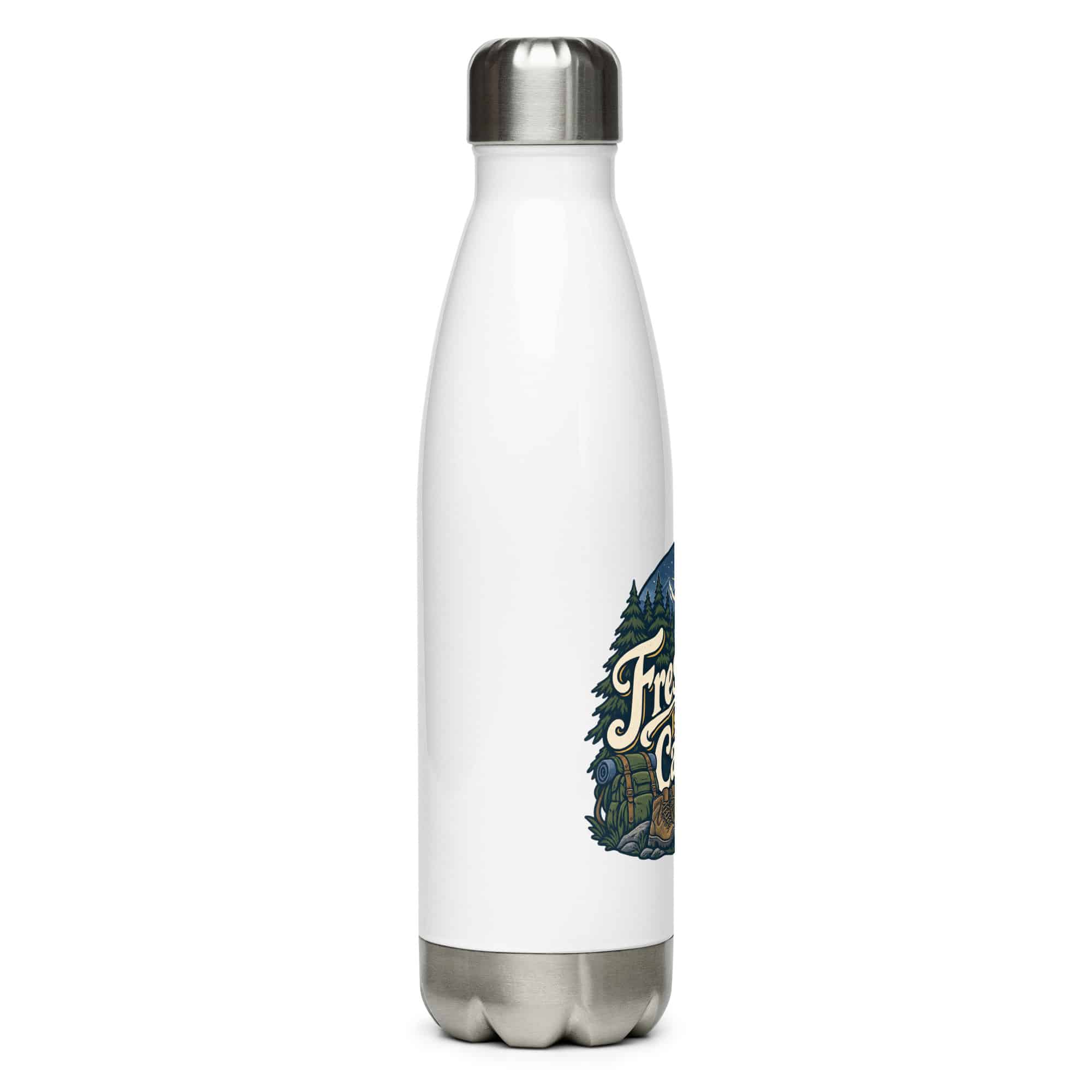 Nature and Adventure Stainless Steel Water Bottle: Fresh Air Is on My Calendar, Woodland Scenic Lettering