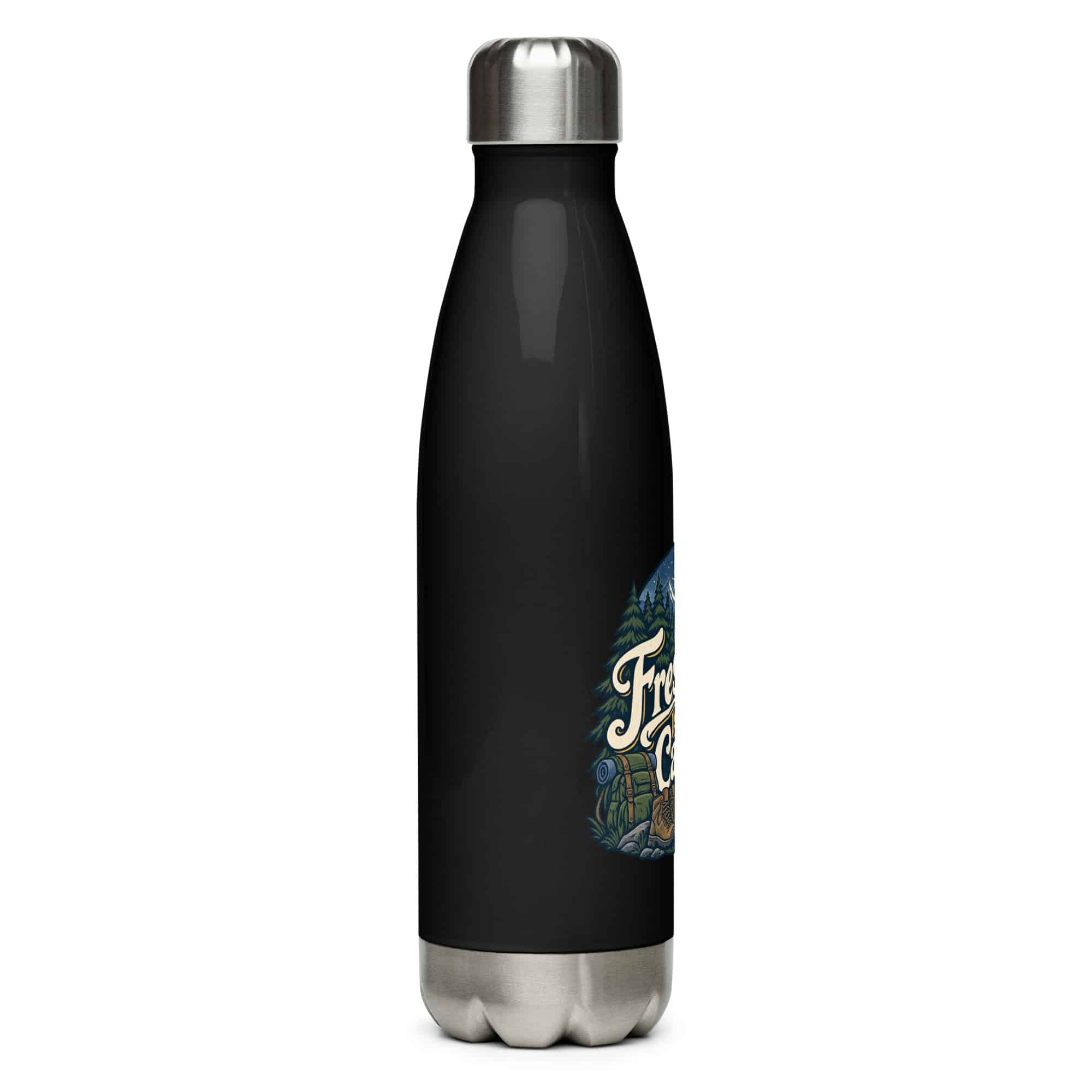 Nature and Adventure Stainless Steel Water Bottle: Fresh Air Is on My Calendar, Woodland Scenic Lettering