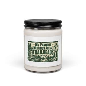 Nature and Adventure Soy Wax Candle: My Favorite Meetings Are at Trailheads, Forest Ink Stamp - 9oz - Main