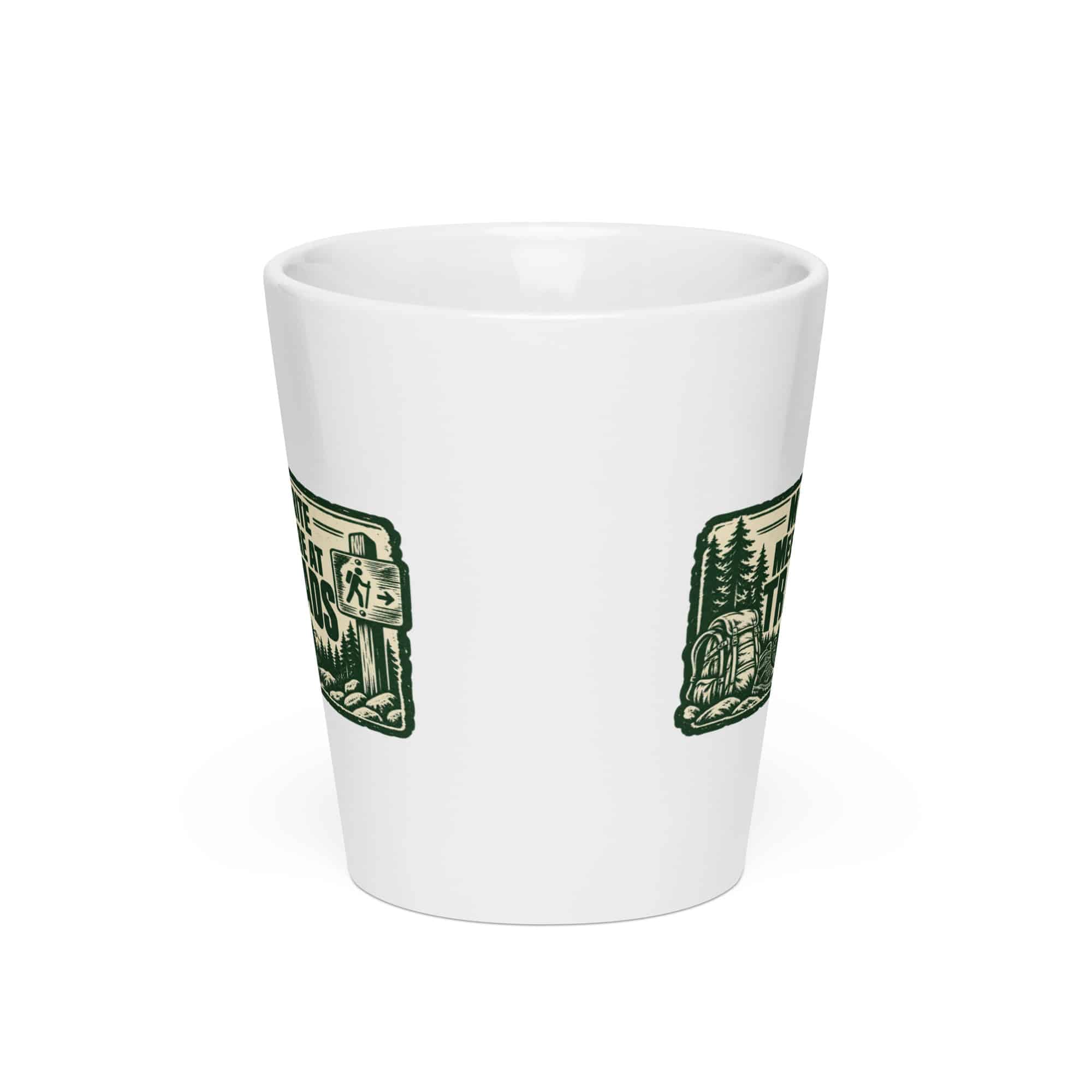 Nature and Adventure Latte Mug: My Favorite Meetings Are at Trailheads, Forest Ink Stamp