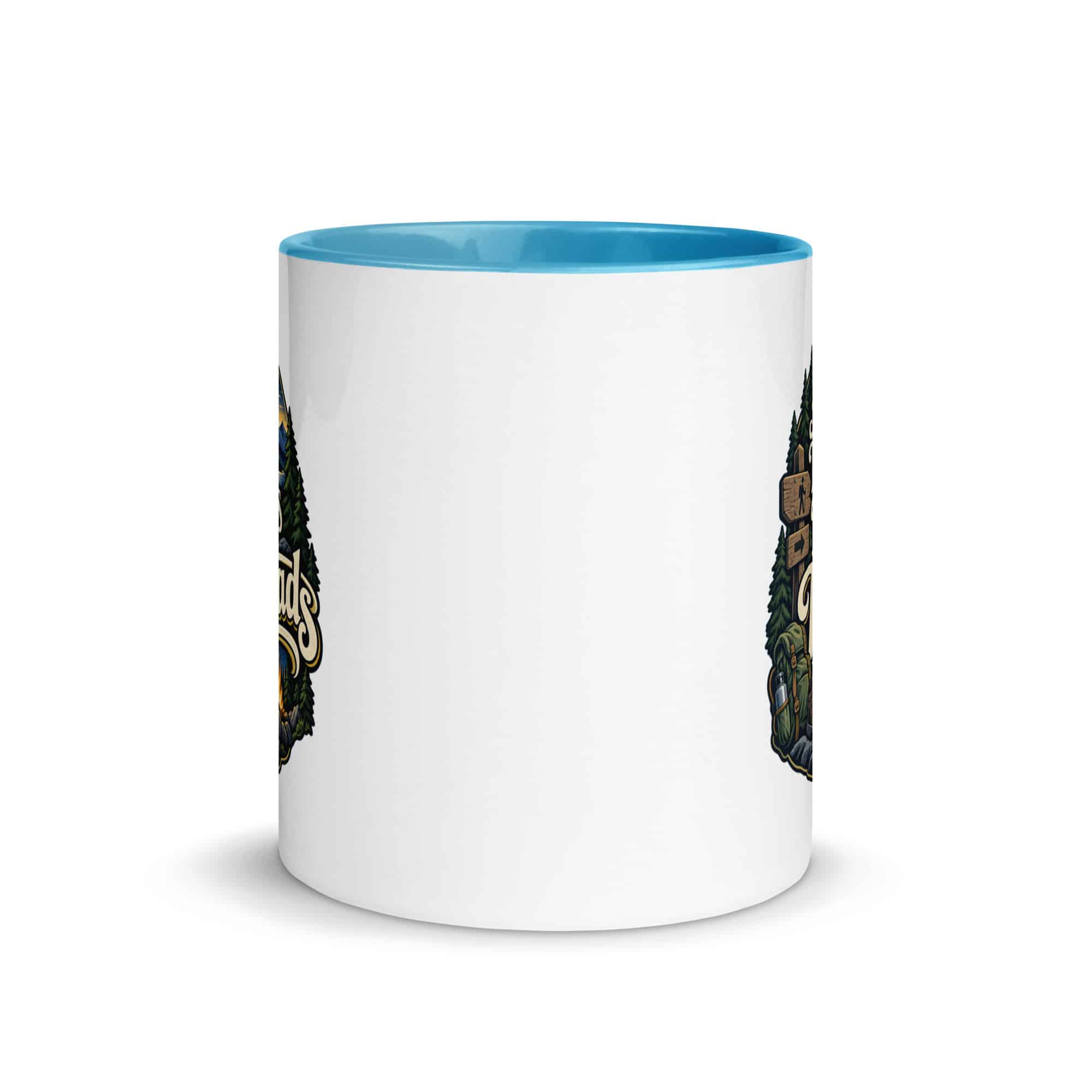 Nature and Adventure Color Inside Coffee Mug: My Favorite Meetings Are at Trailheads, Woodland Scenic Lettering