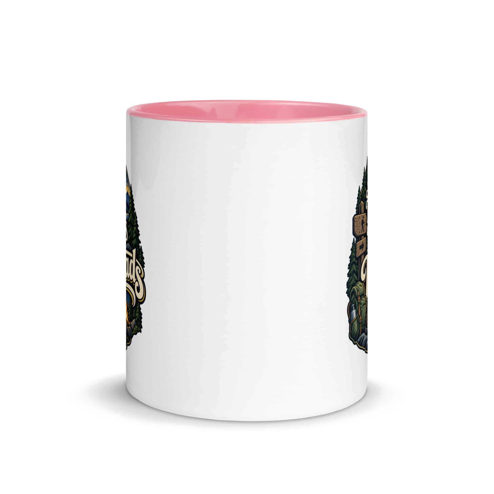 Nature and Adventure Color Inside Coffee Mug: My Favorite Meetings Are at Trailheads, Woodland Scenic Lettering