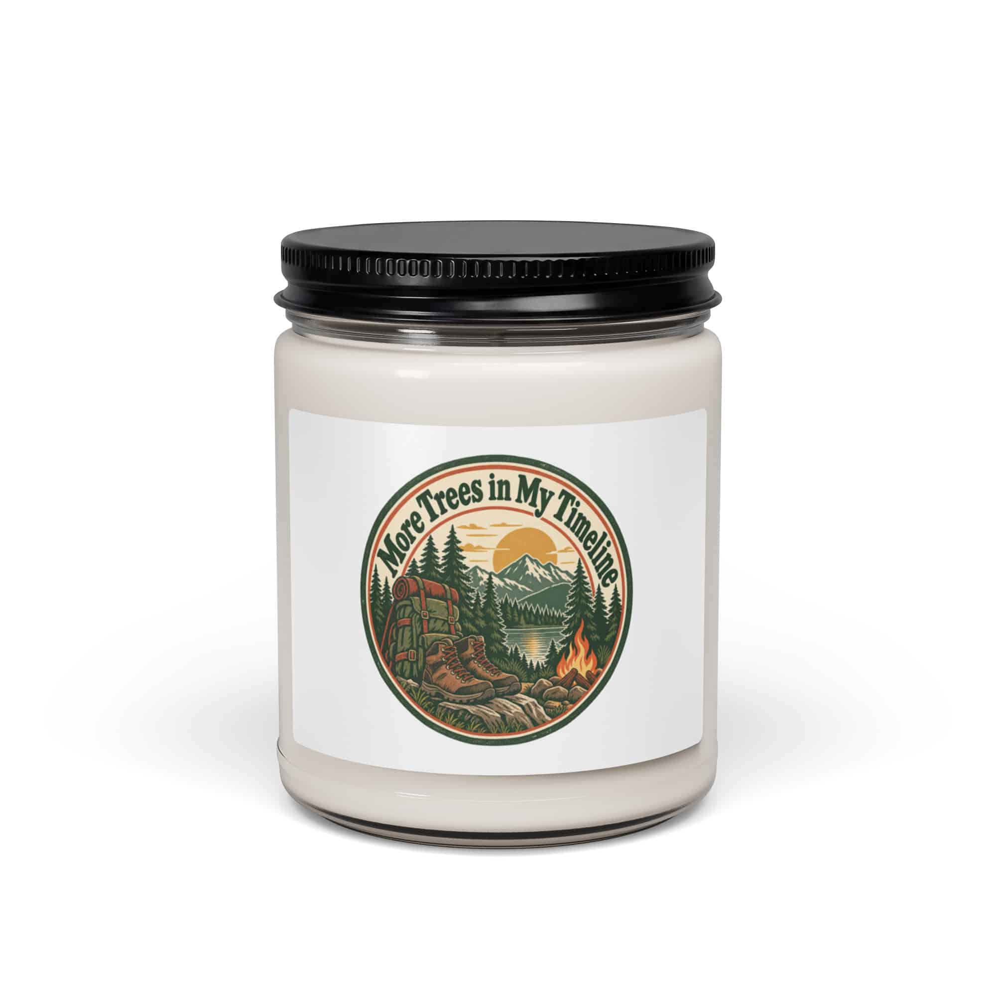 Nature and Adventure Soy Wax Candle: More Trees in My Timeline, Vintage Round Badge