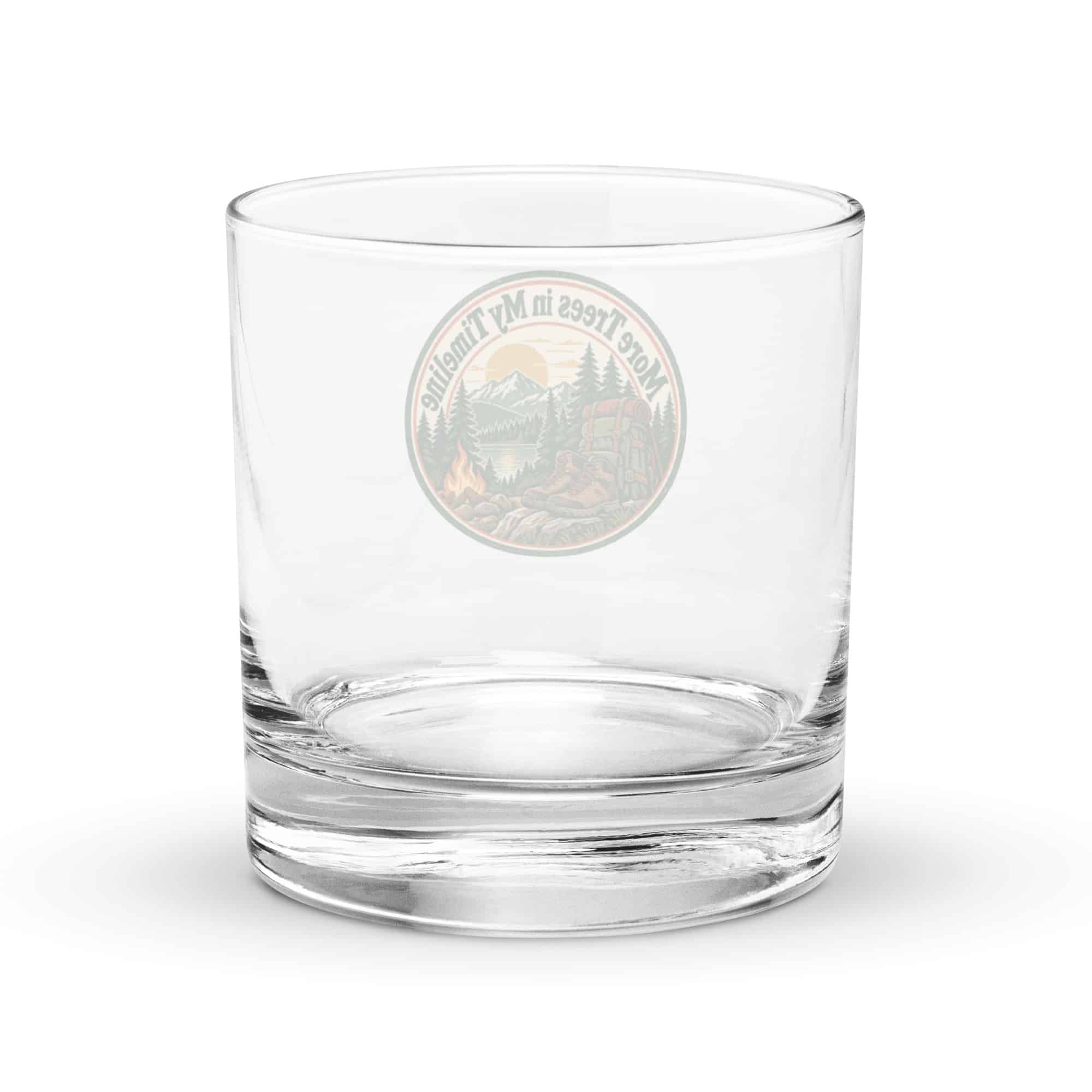 Nature and Adventure Rocks Glass: More Trees in My Timeline, Vintage Round Badge