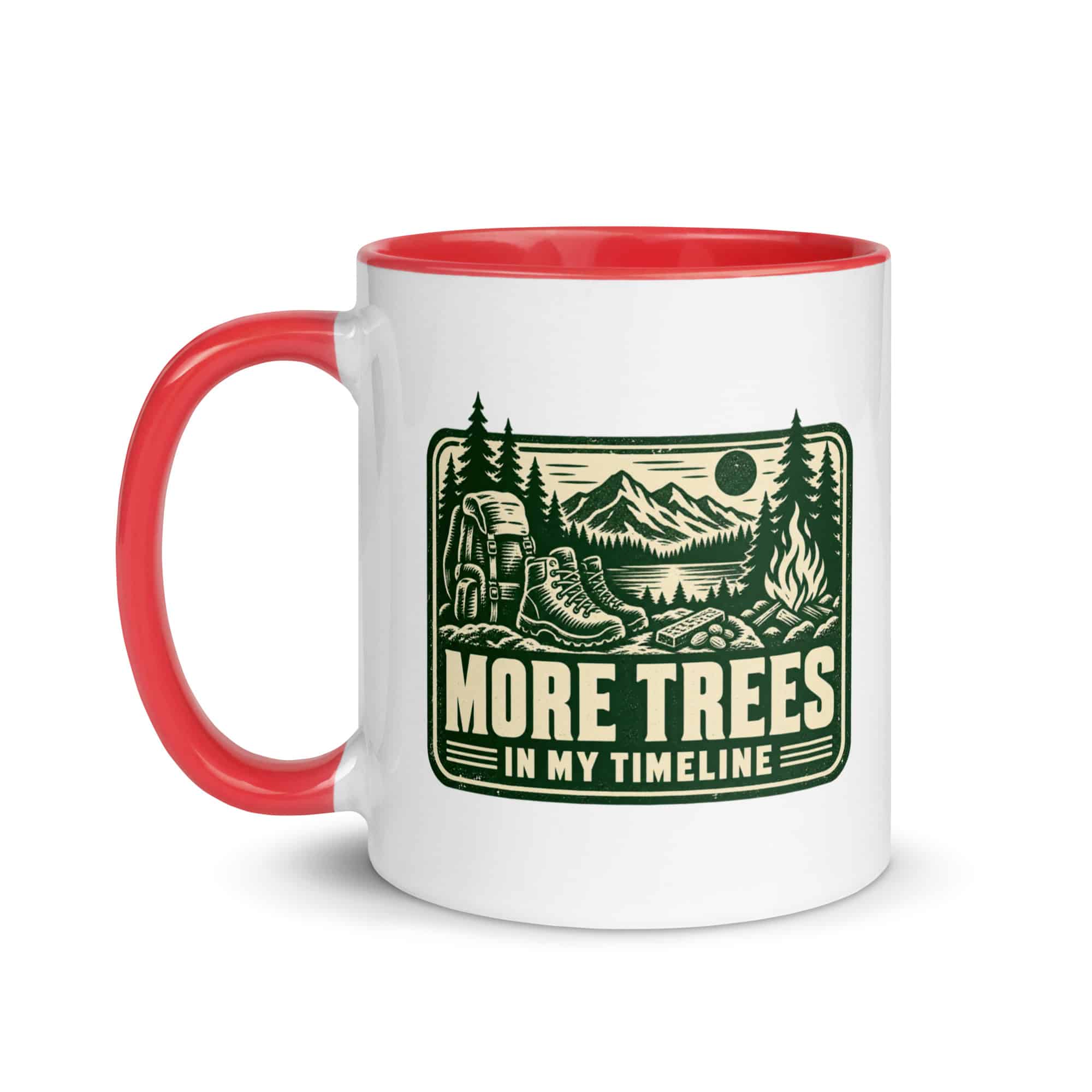 Nature and Adventure Color Inside Coffee Mug: More Trees in My Timeline, Forest Ink Stamp