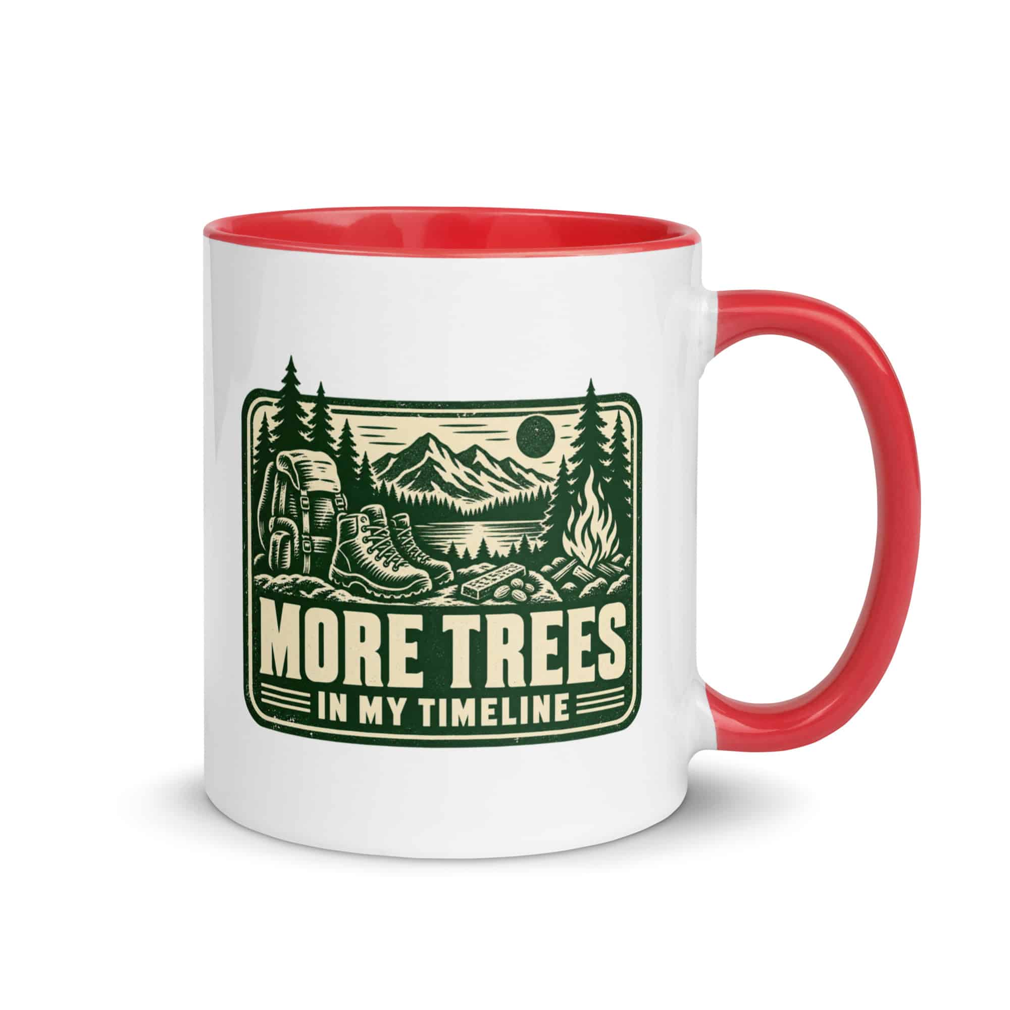 Nature and Adventure Color Inside Coffee Mug: More Trees in My Timeline, Forest Ink Stamp