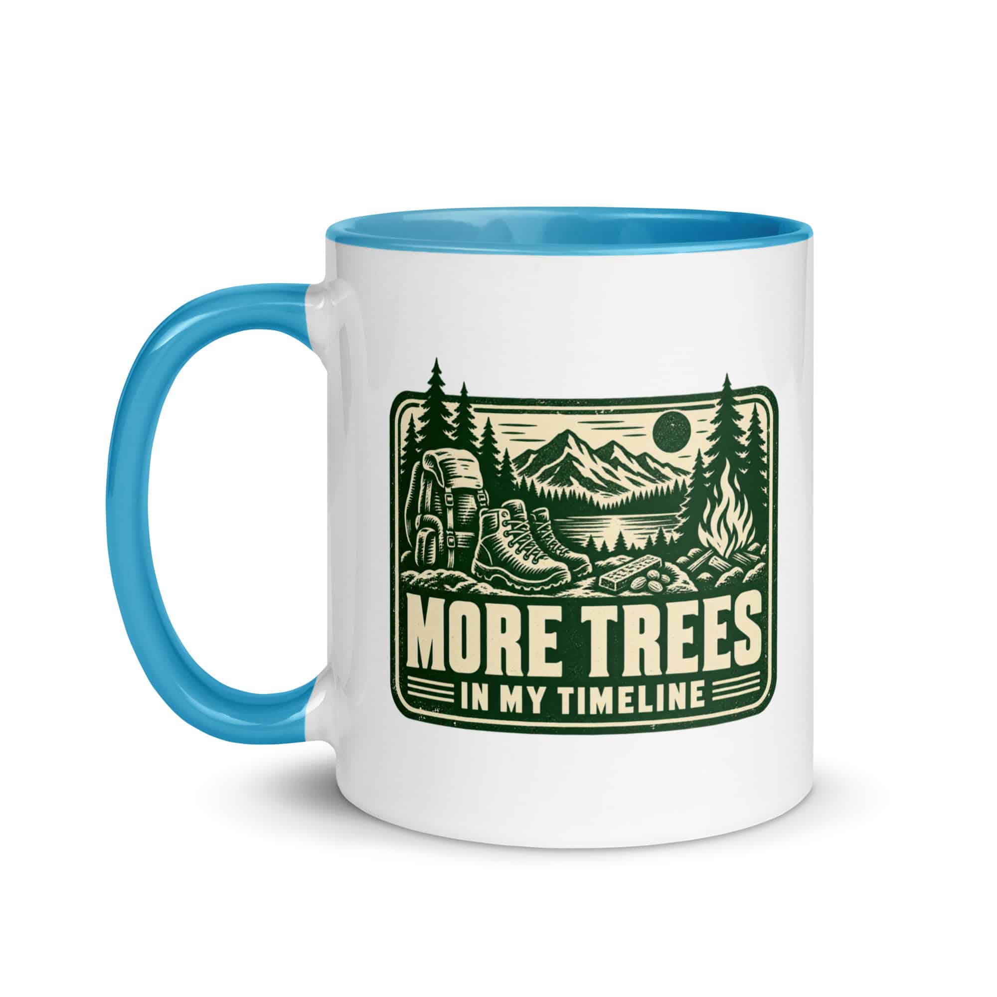 Nature and Adventure Color Inside Coffee Mug: More Trees in My Timeline, Forest Ink Stamp