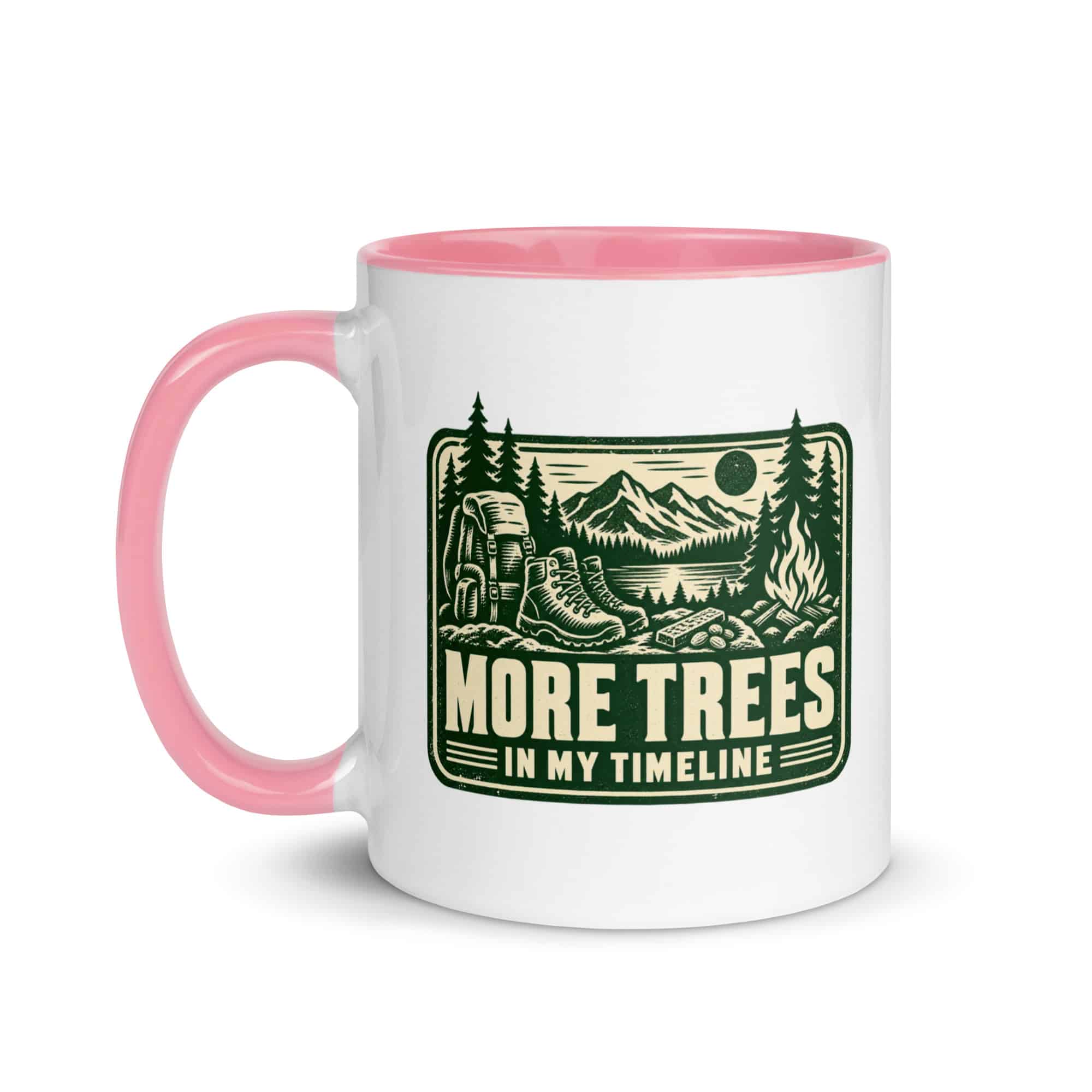 Nature and Adventure Color Inside Coffee Mug: More Trees in My Timeline, Forest Ink Stamp