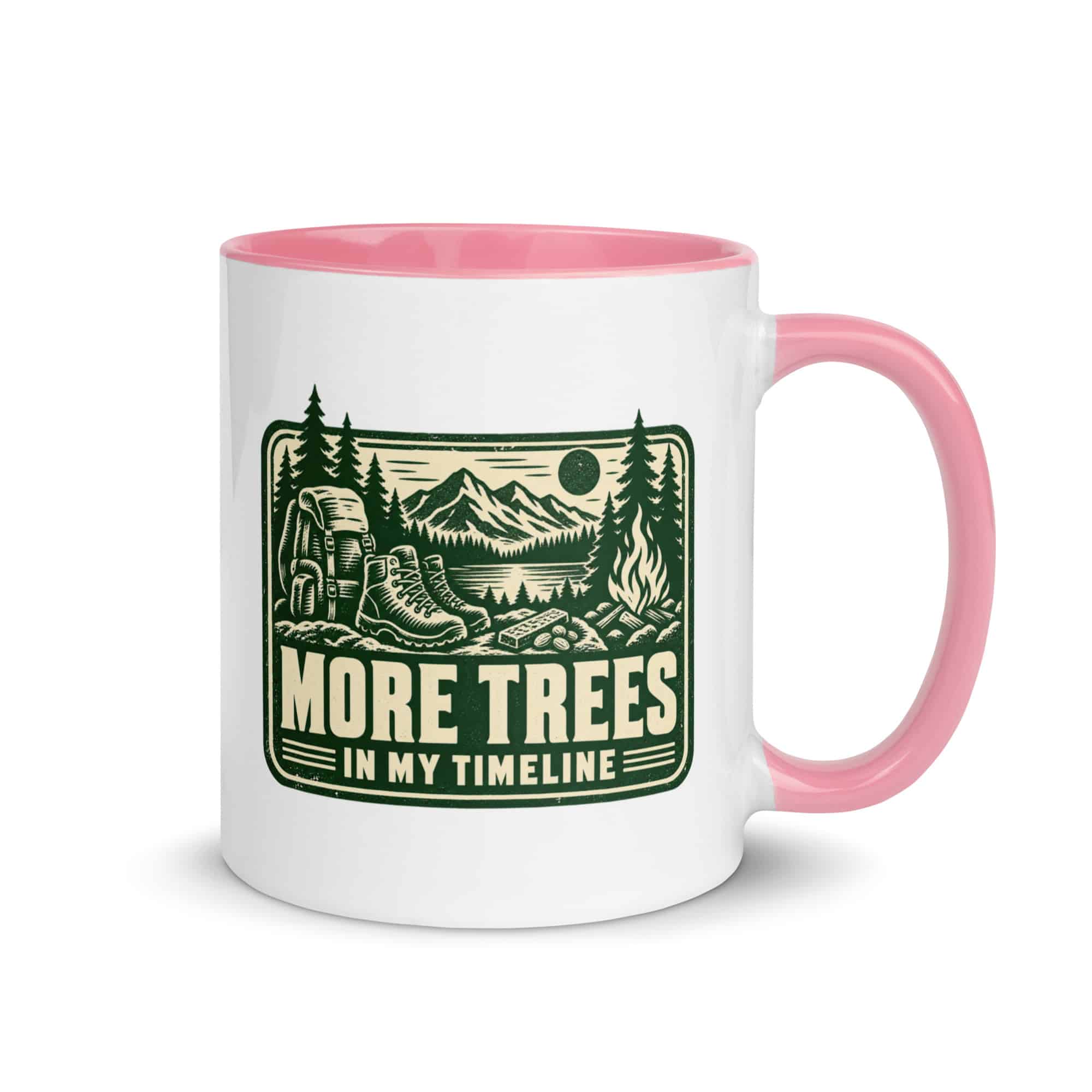 Nature and Adventure Color Inside Coffee Mug: More Trees in My Timeline, Forest Ink Stamp
