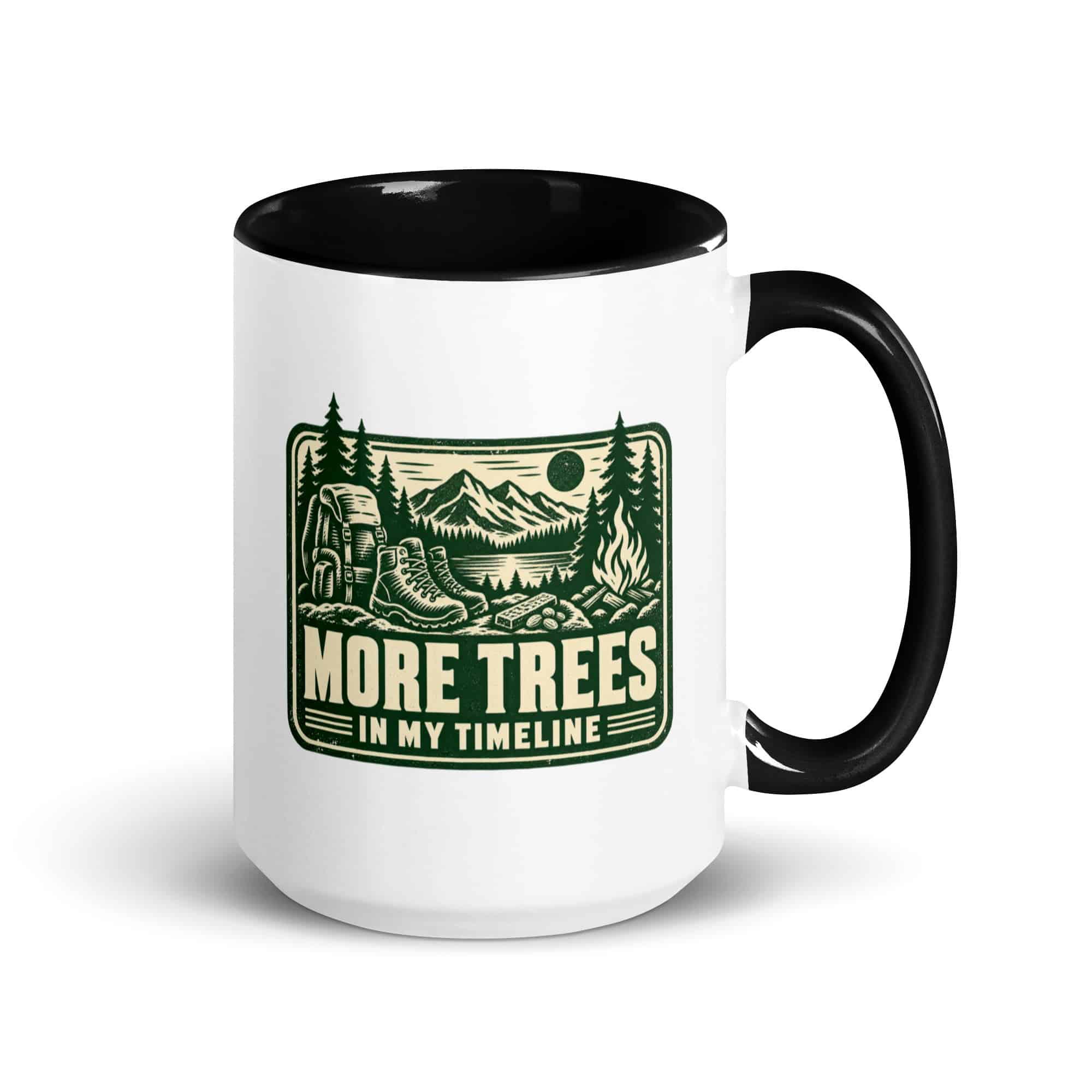 Nature and Adventure Color Inside Coffee Mug: More Trees in My Timeline, Forest Ink Stamp