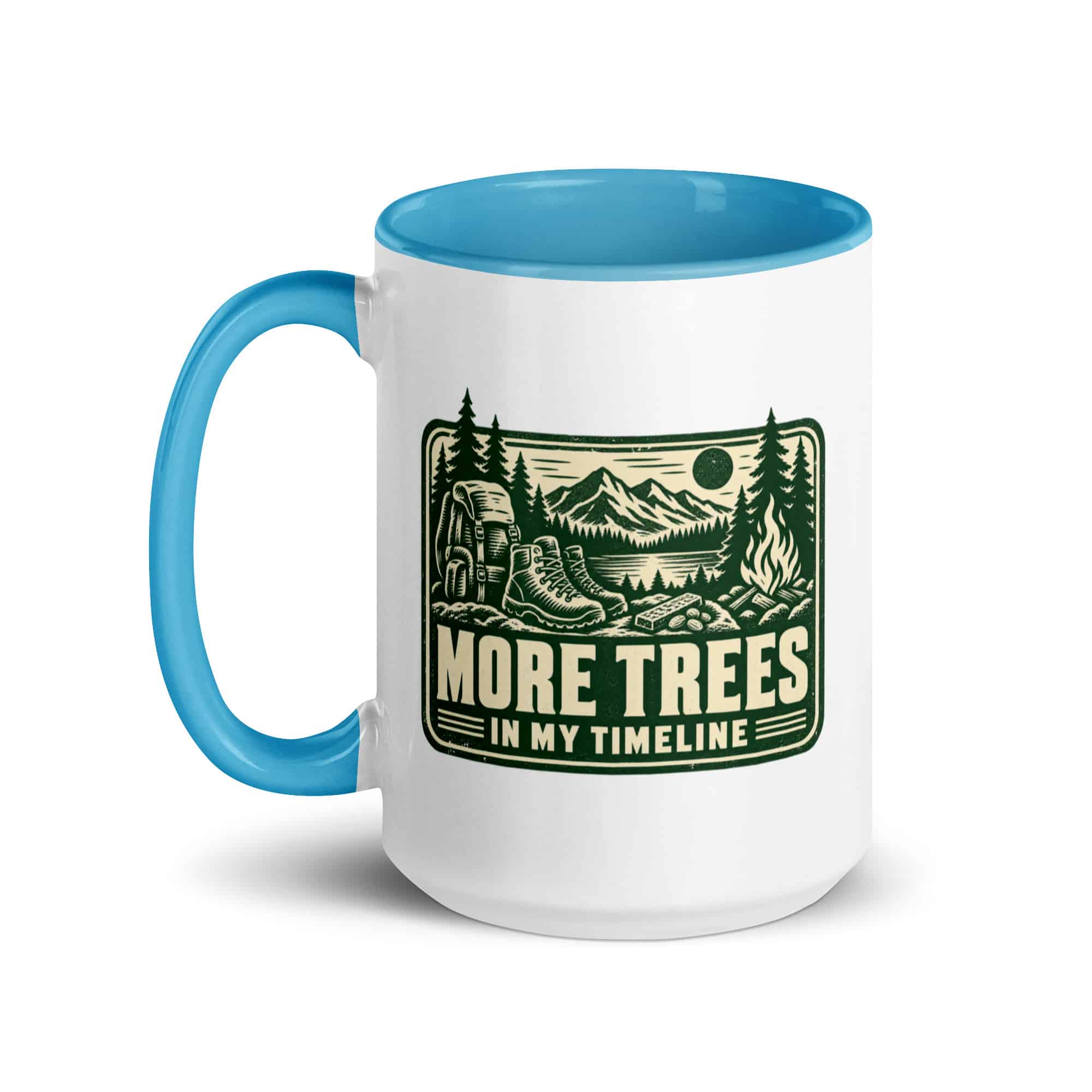 Nature and Adventure Color Inside Coffee Mug: More Trees in My Timeline, Forest Ink Stamp