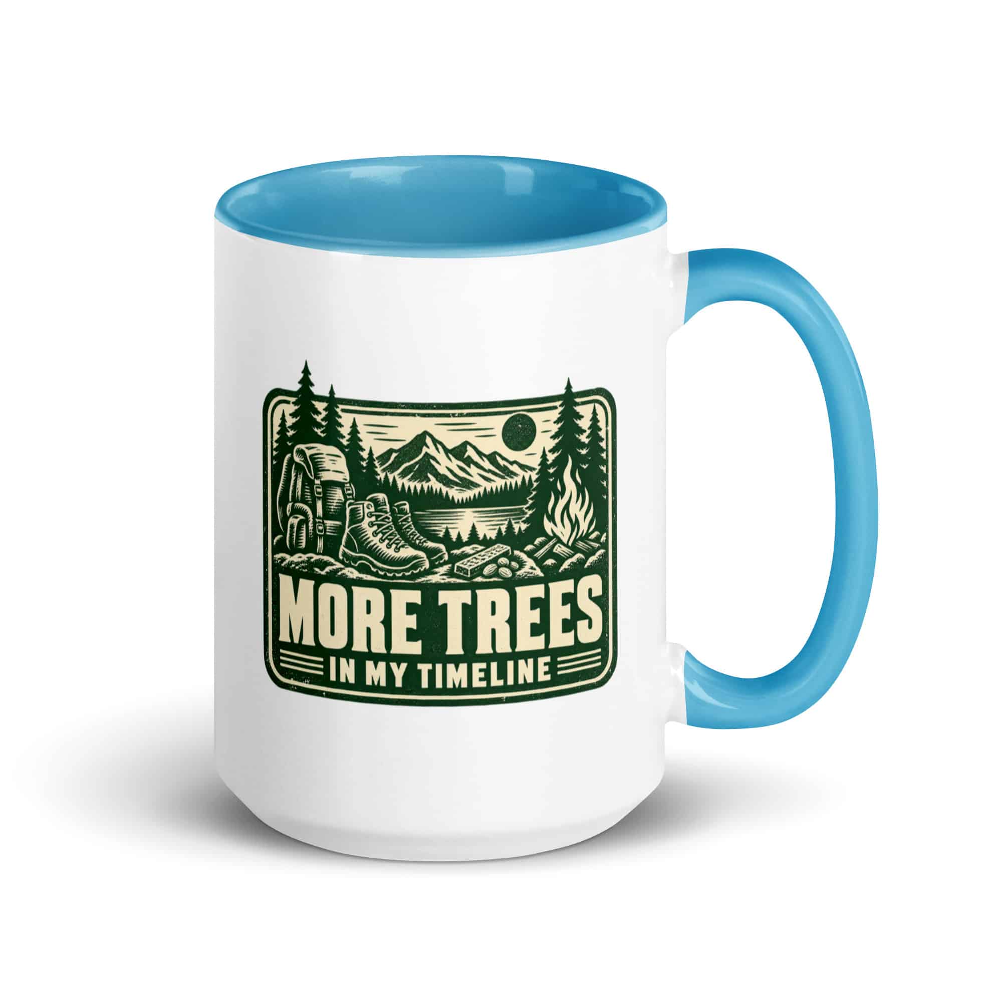 Nature and Adventure Color Inside Coffee Mug: More Trees in My Timeline, Forest Ink Stamp