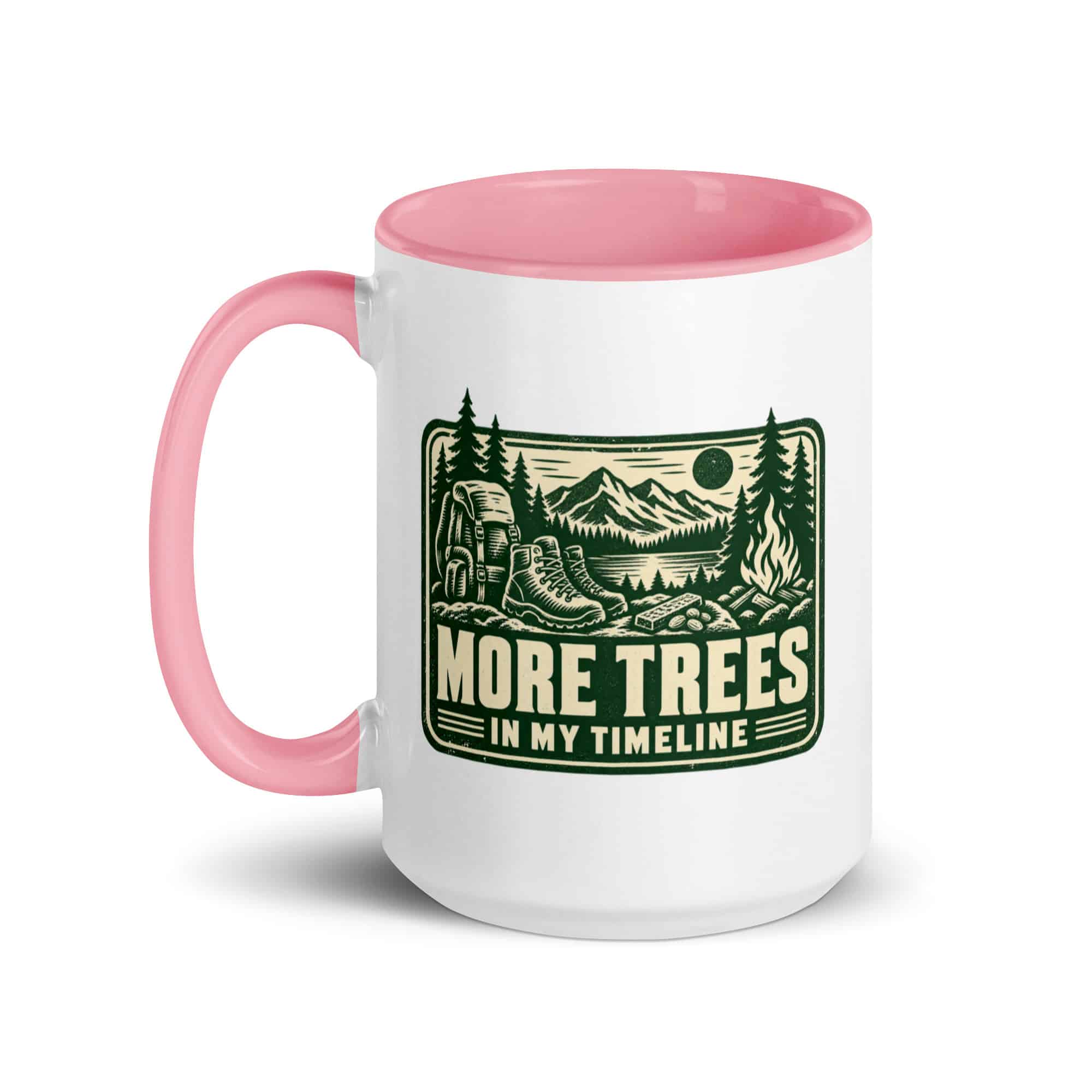 Nature and Adventure Color Inside Coffee Mug: More Trees in My Timeline, Forest Ink Stamp