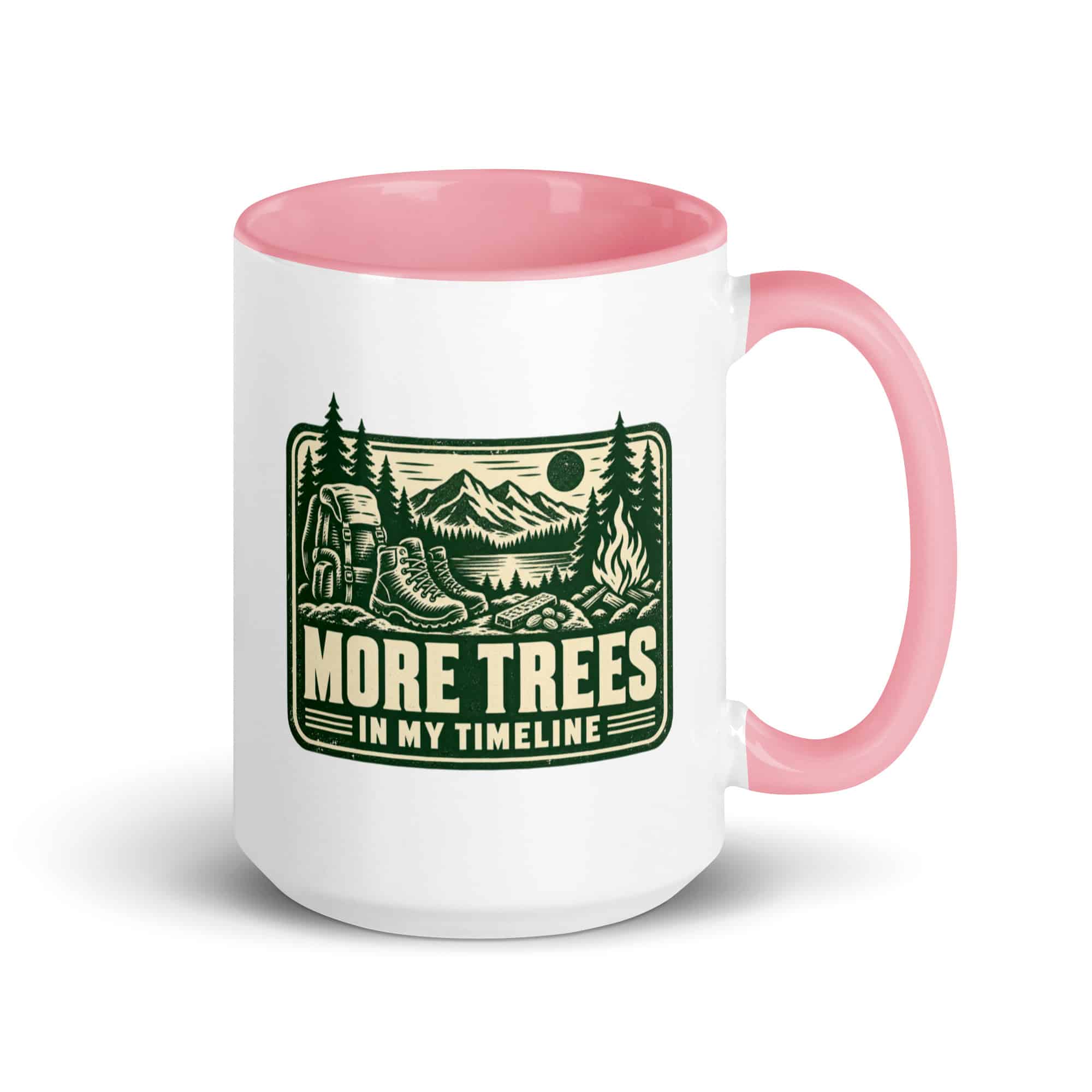 Nature and Adventure Color Inside Coffee Mug: More Trees in My Timeline, Forest Ink Stamp
