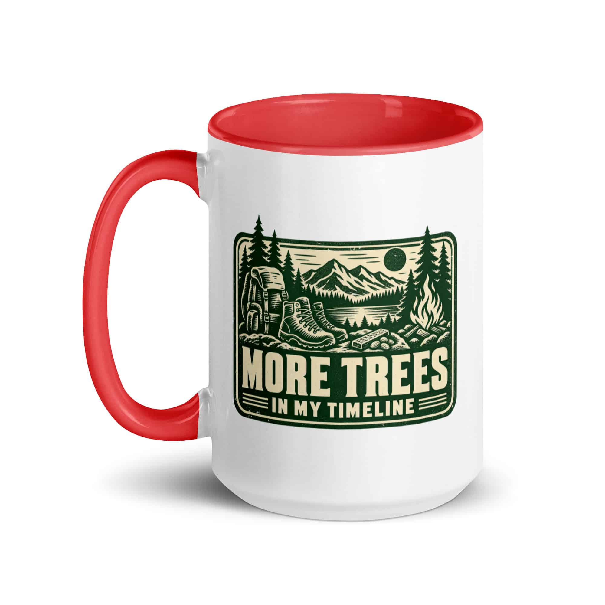 Nature and Adventure Color Inside Coffee Mug: More Trees in My Timeline, Forest Ink Stamp