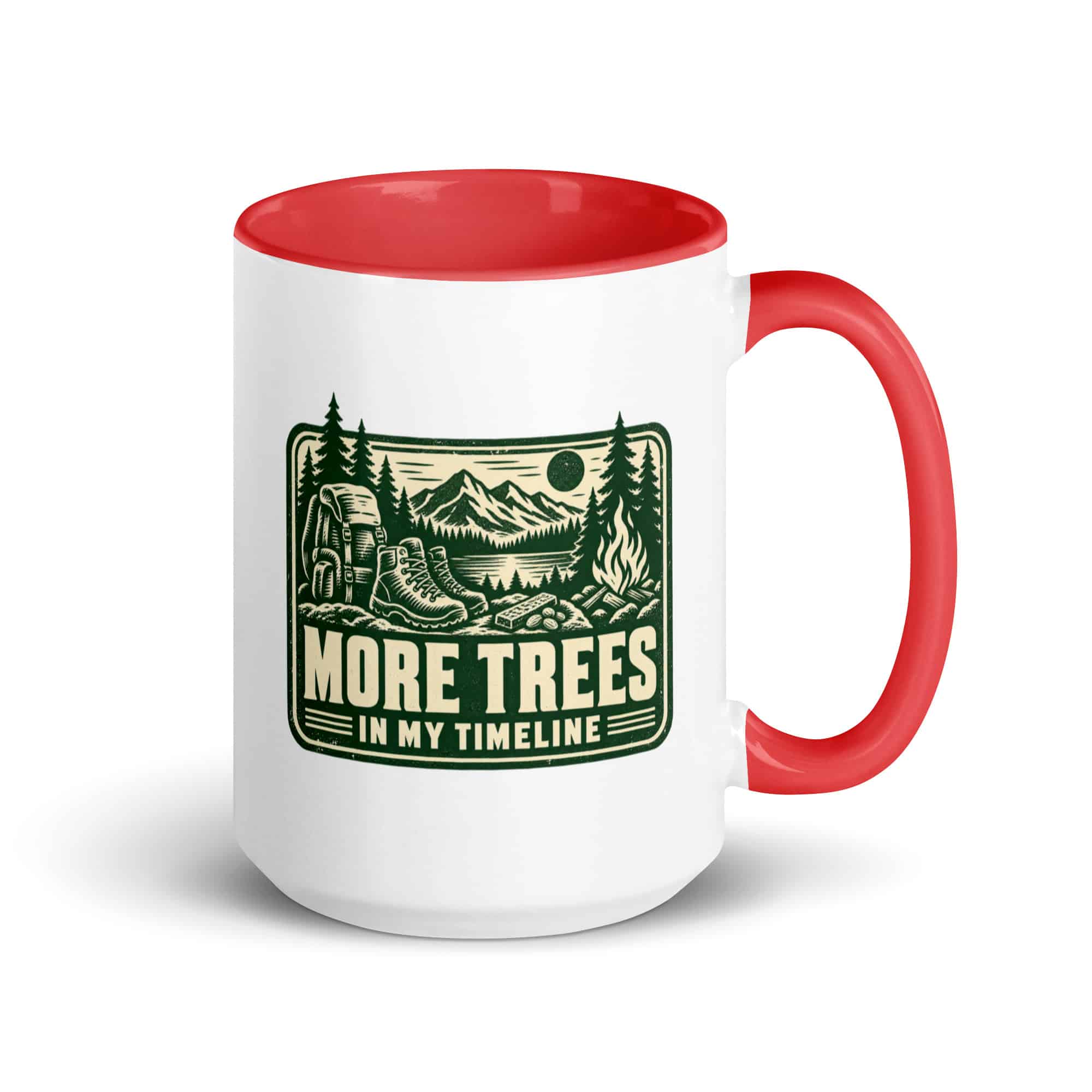 Nature and Adventure Color Inside Coffee Mug: More Trees in My Timeline, Forest Ink Stamp