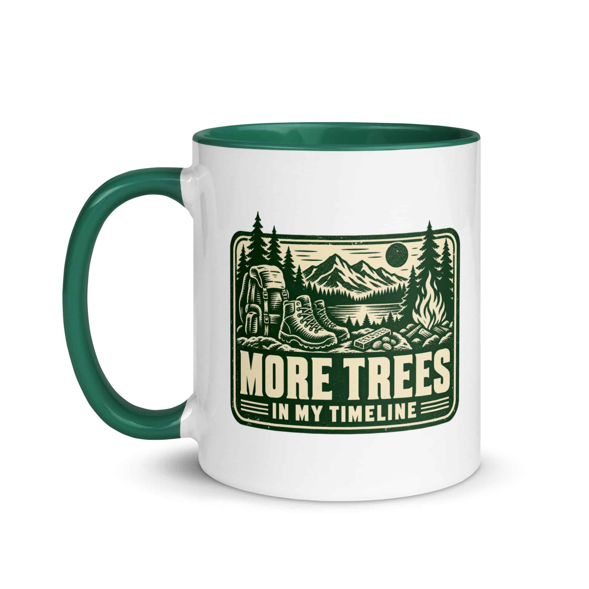 Nature and Adventure Color Inside Coffee Mug: More Trees in My Timeline, Forest Ink Stamp
