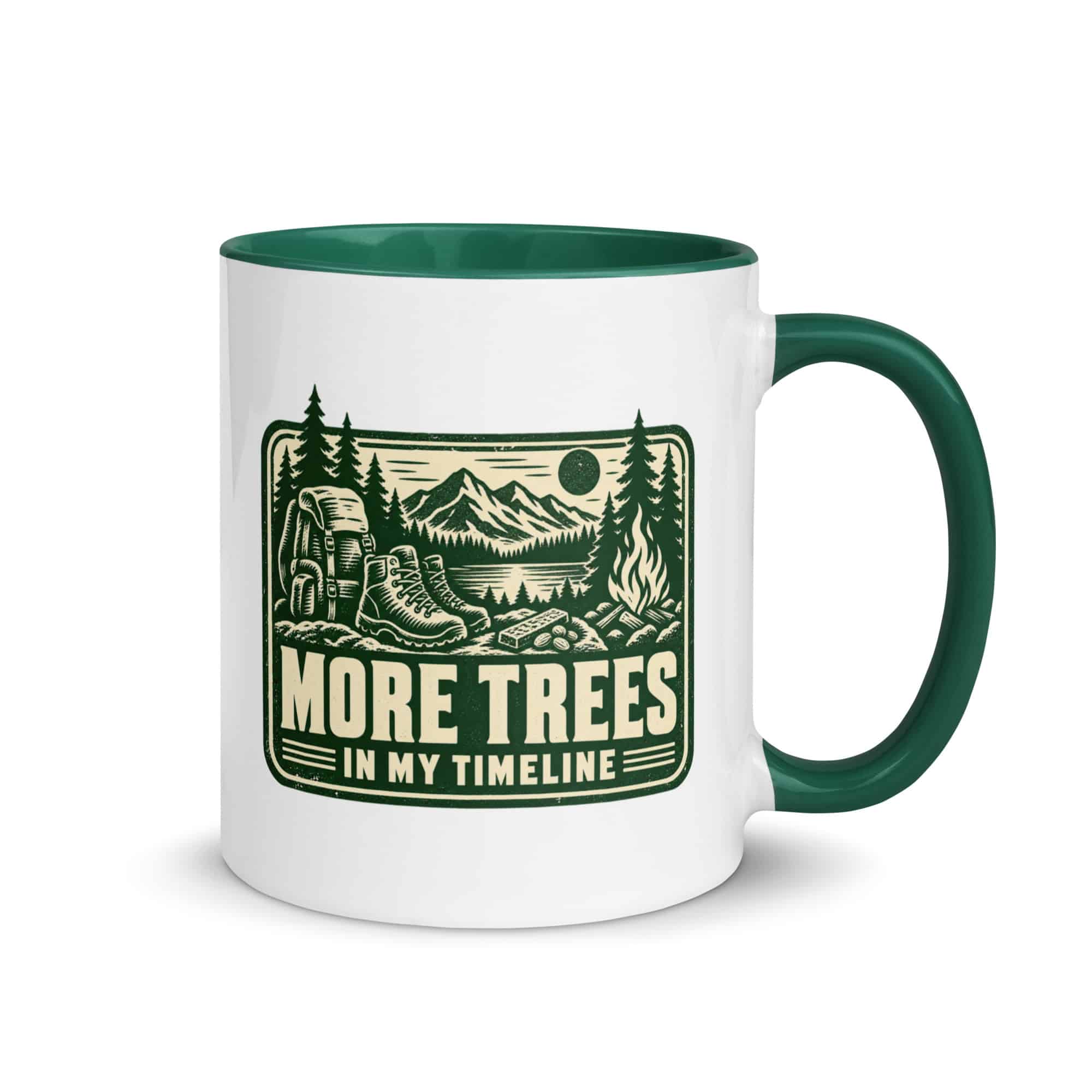 Nature and Adventure Color Inside Coffee Mug: More Trees in My Timeline, Forest Ink Stamp