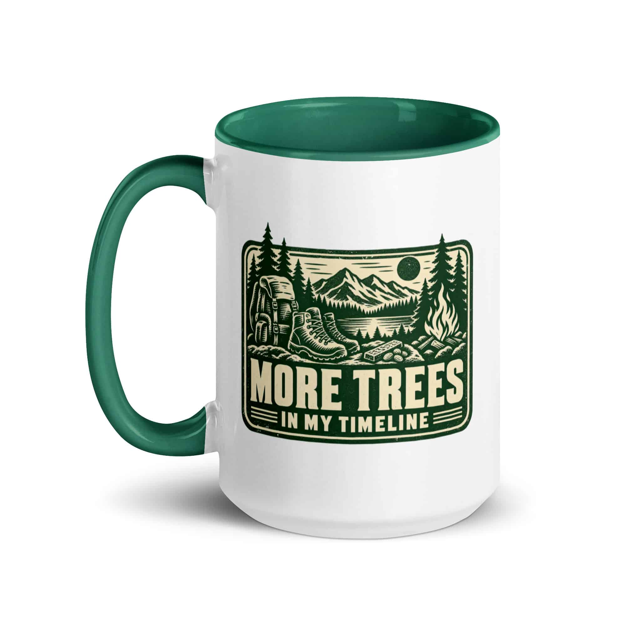 Nature and Adventure Color Inside Coffee Mug: More Trees in My Timeline, Forest Ink Stamp