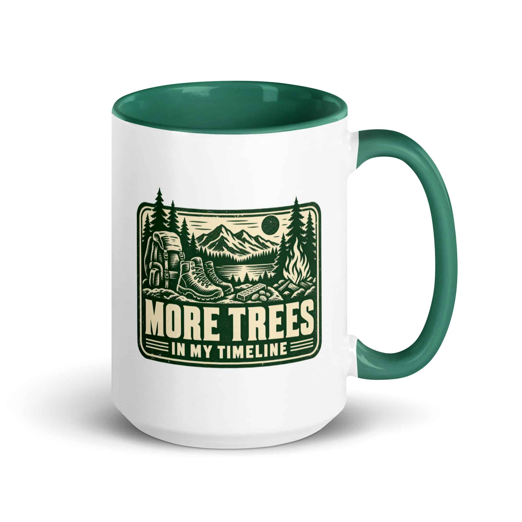 Nature and Adventure Color Inside Coffee Mug: More Trees in My Timeline, Forest Ink Stamp