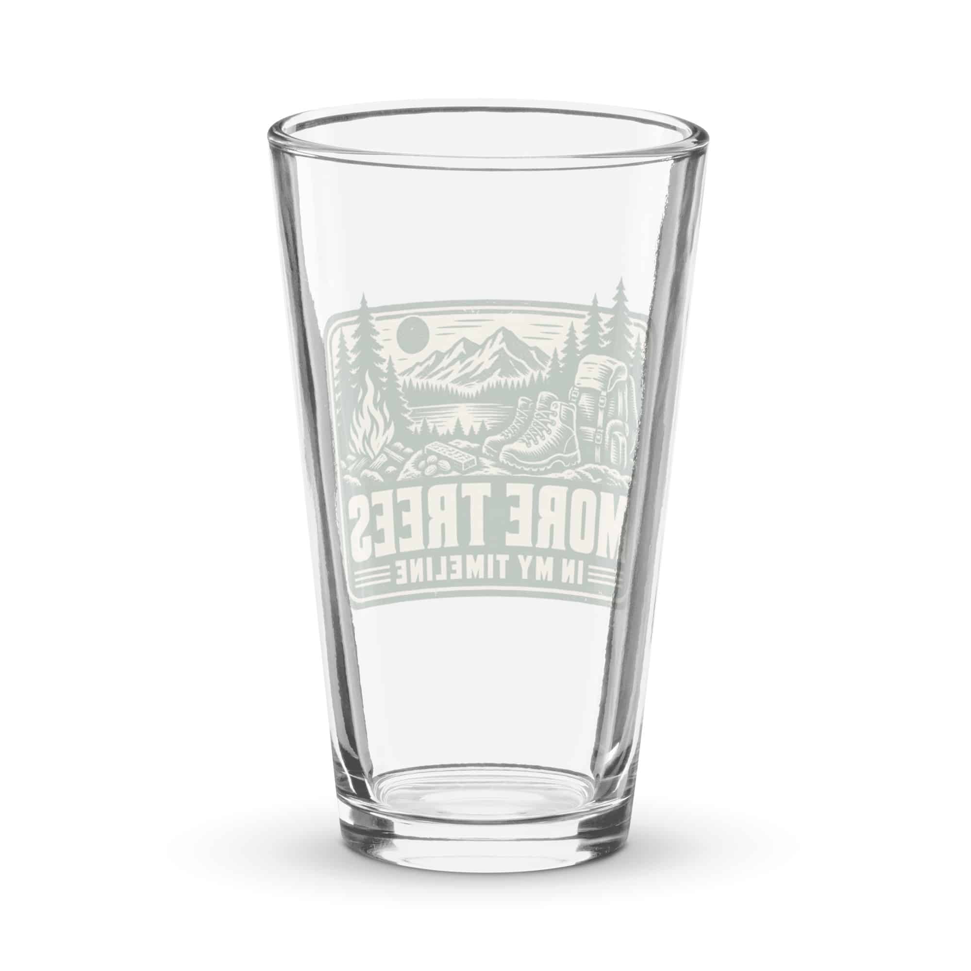 Nature and Adventure Pint Glass: More Trees in My Timeline, Forest Ink Stamp
