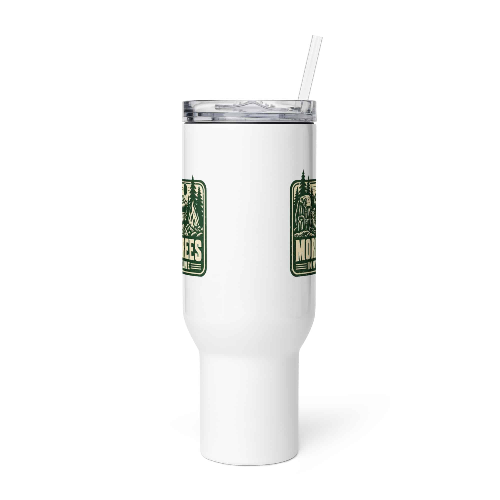 Nature and Adventure Travel Mug: More Trees in My Timeline, Forest Ink Stamp