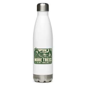 Nature and Adventure Stainless Steel Water Bottle: More Trees in My Timeline, Forest Ink Stamp - 17 oz - Main