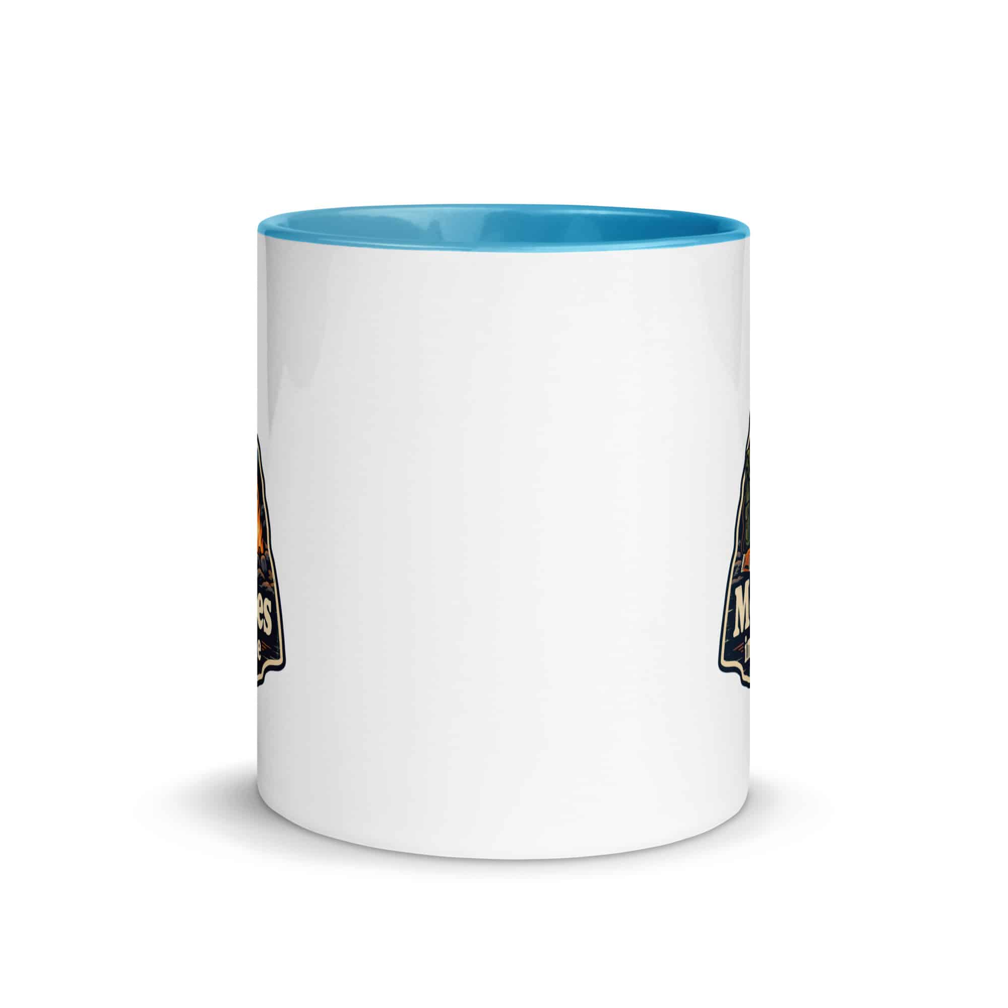 Nature and Adventure Color Inside Coffee Mug: More Trees in My Timeline, Scenic Shield Badge