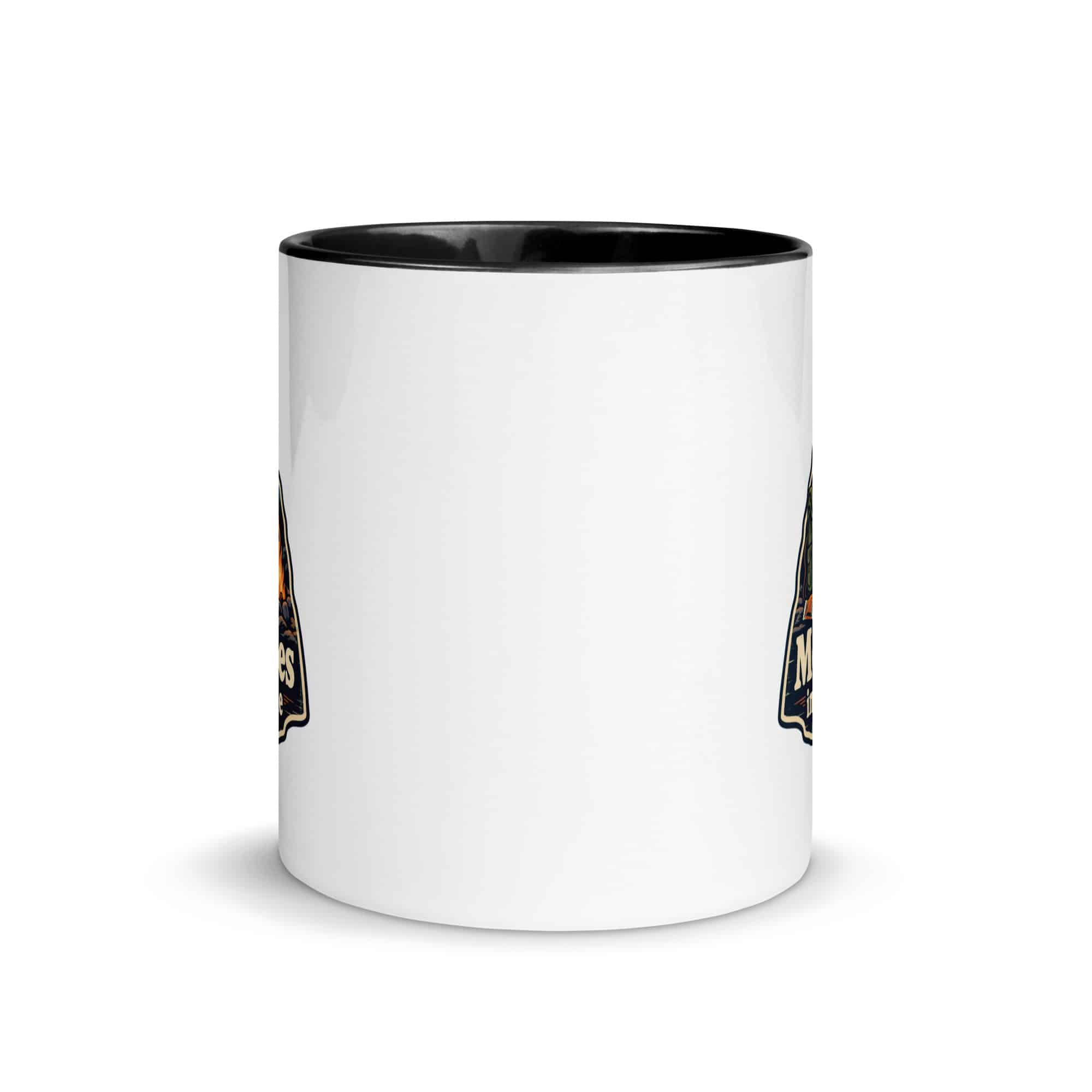 Nature and Adventure Color Inside Coffee Mug: More Trees in My Timeline, Scenic Shield Badge