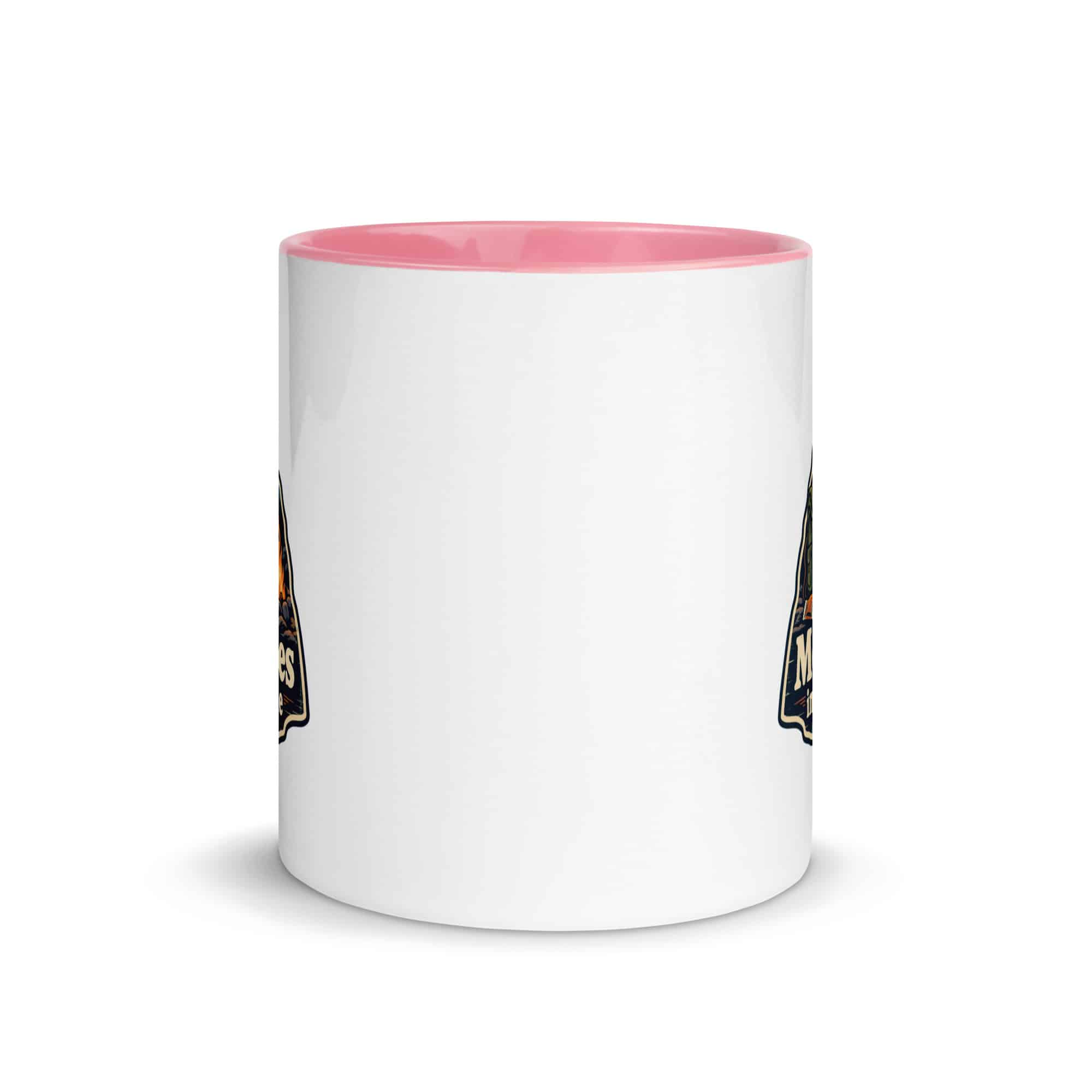 Nature and Adventure Color Inside Coffee Mug: More Trees in My Timeline, Scenic Shield Badge