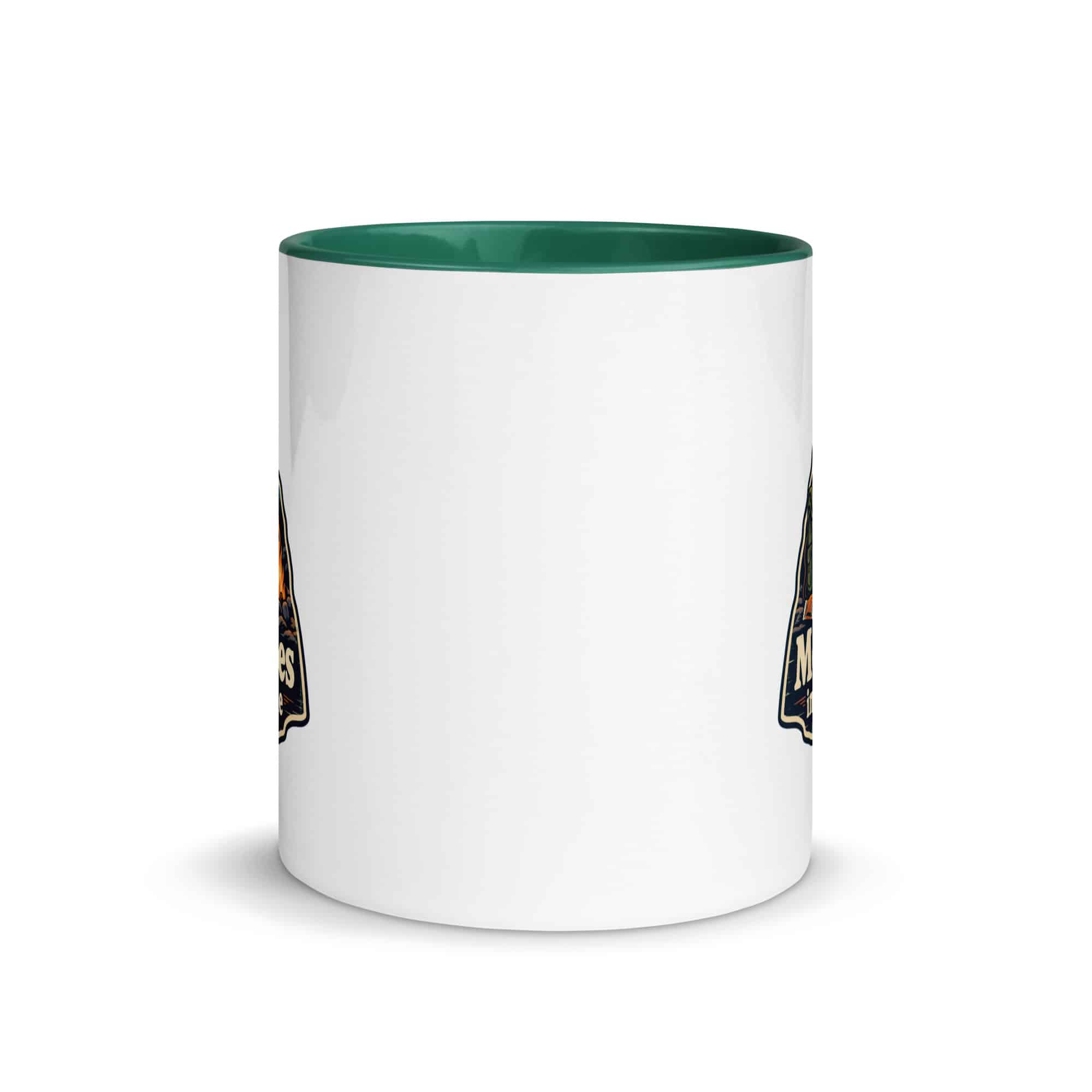 Nature and Adventure Color Inside Coffee Mug: More Trees in My Timeline, Scenic Shield Badge