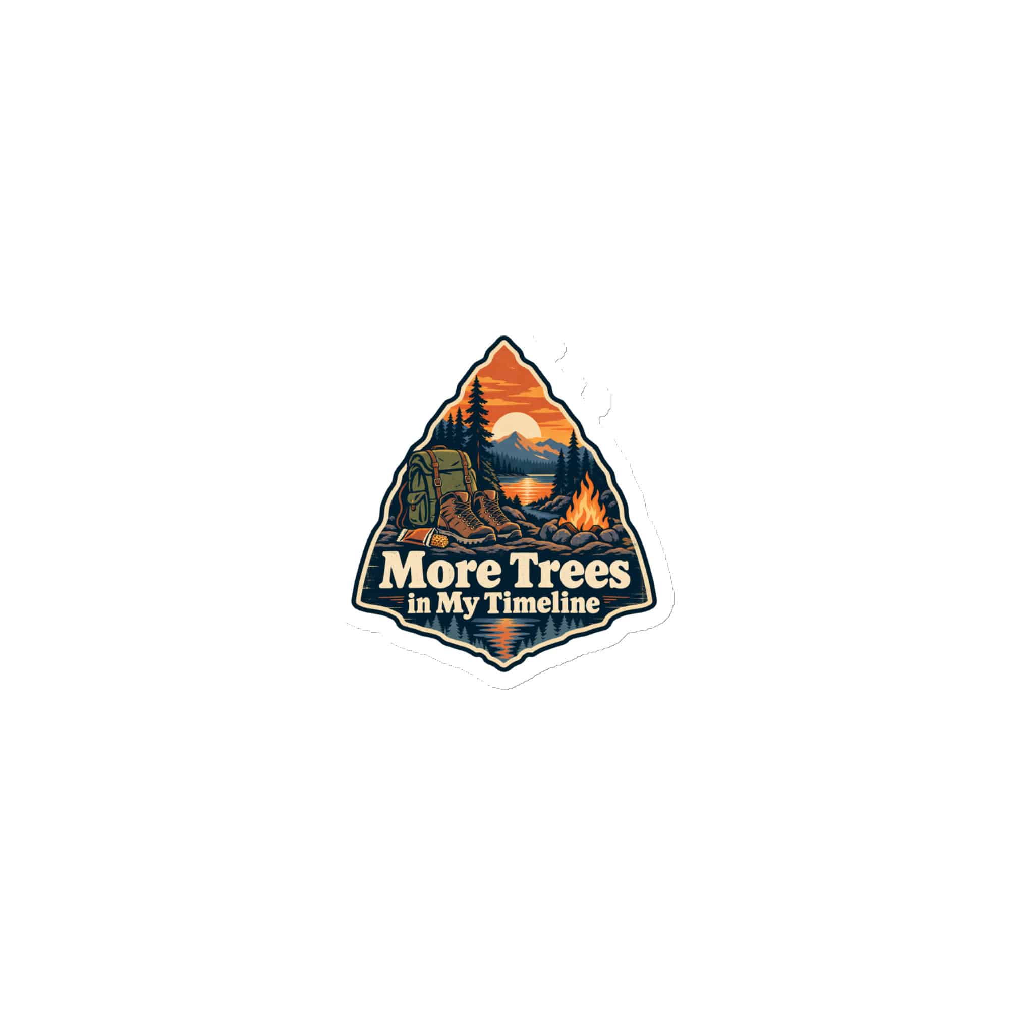 Nature and Adventure Die-Cut Magnet: More Trees in My Timeline, Scenic Shield Badge