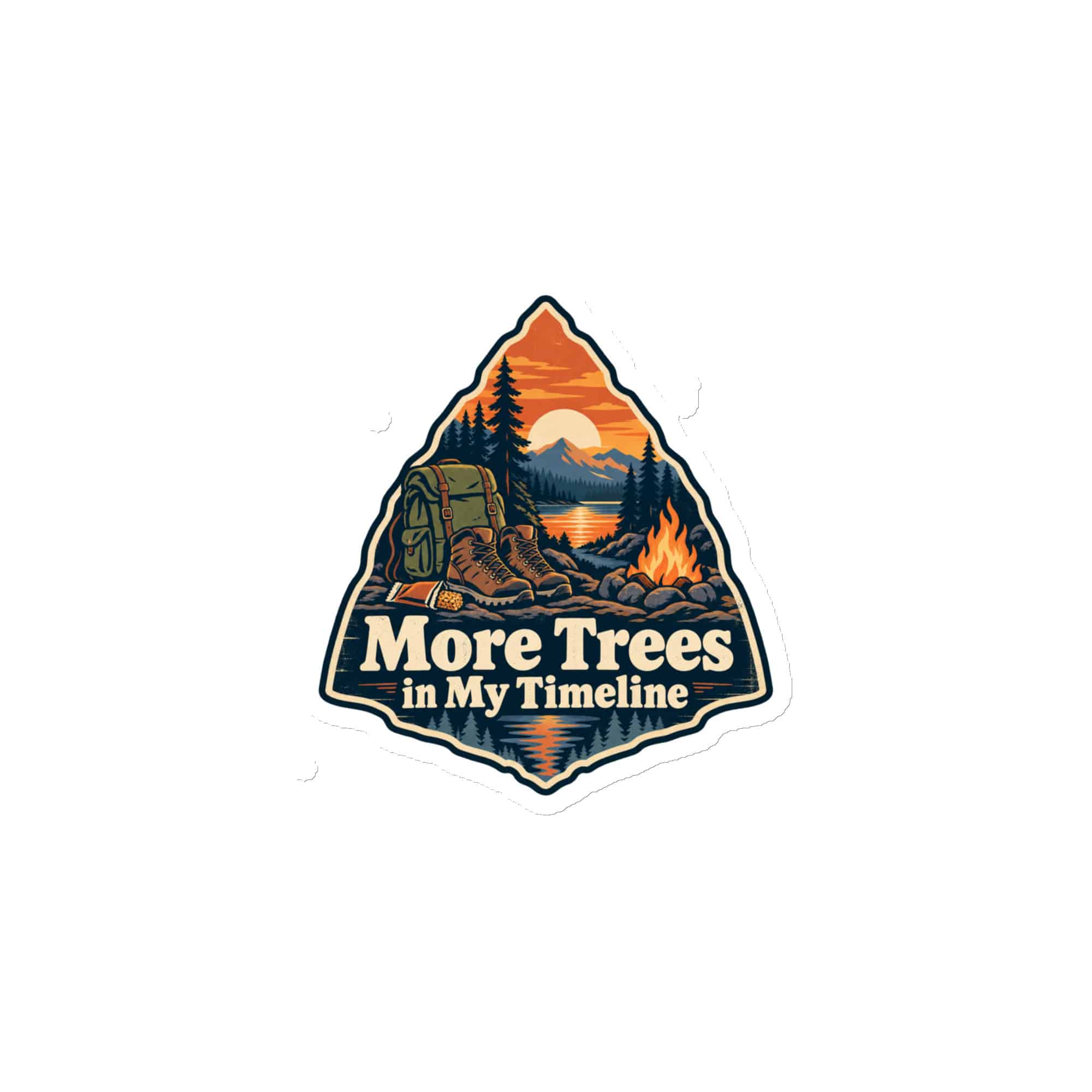 Nature and Adventure Die-Cut Magnet: More Trees in My Timeline, Scenic Shield Badge