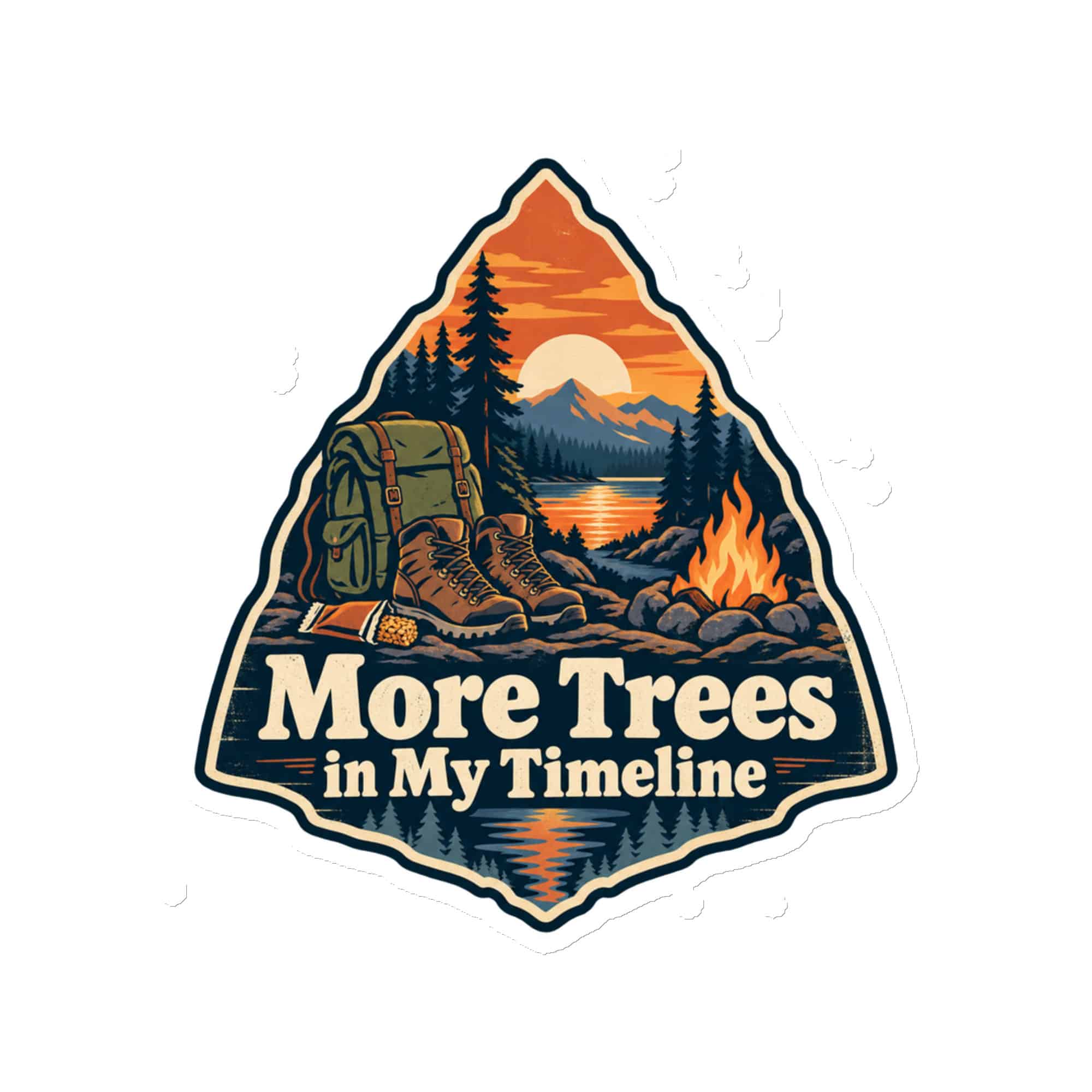 Nature and Adventure Die-Cut Magnet: More Trees in My Timeline, Scenic Shield Badge