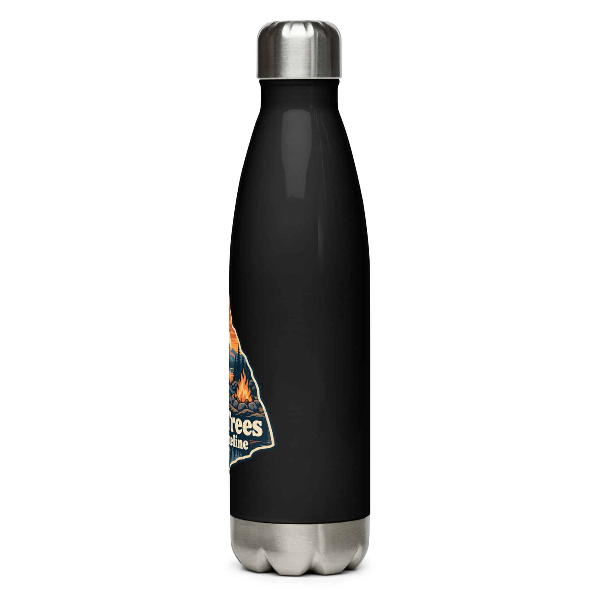 Nature and Adventure Stainless Steel Water Bottle: More Trees in My Timeline, Scenic Shield Badge