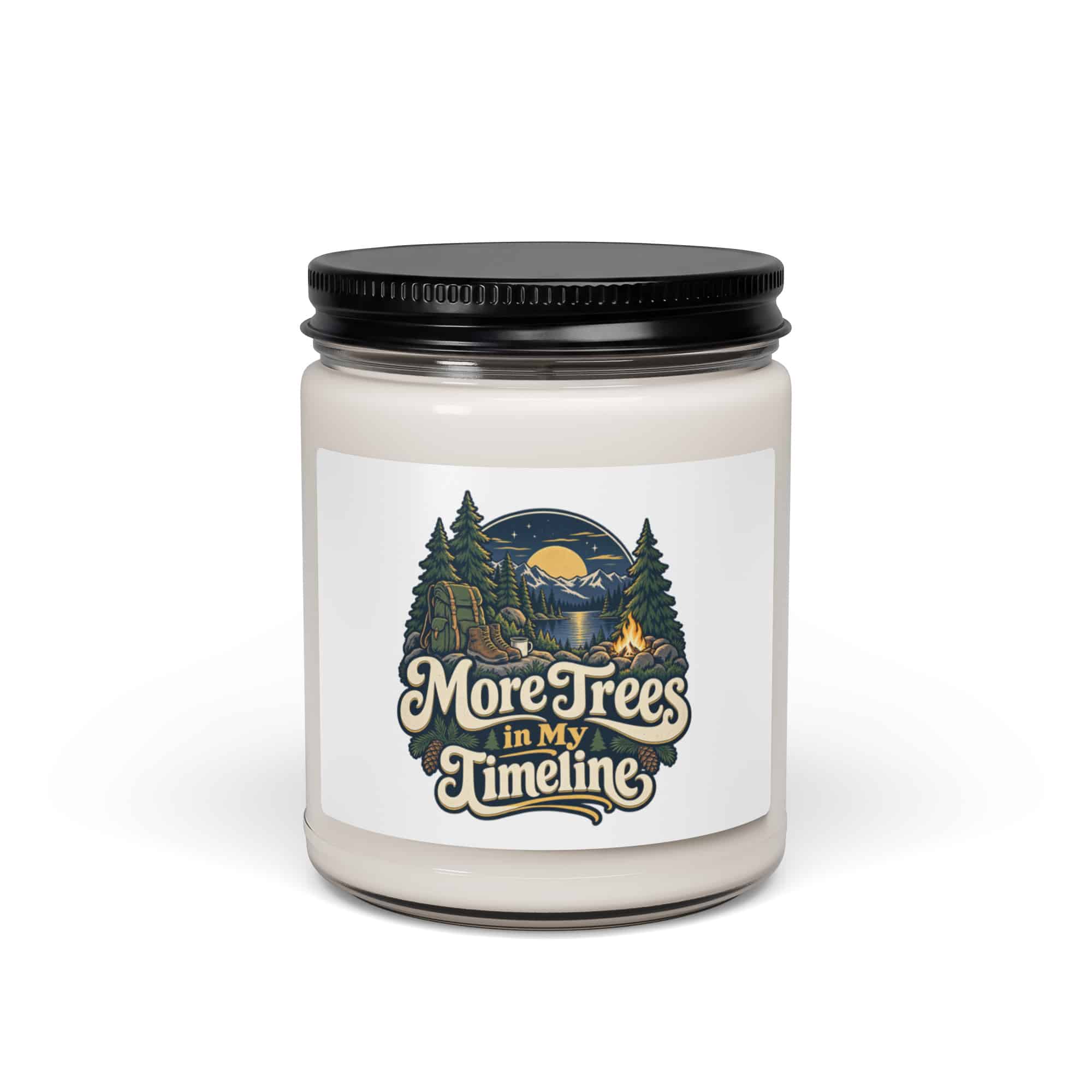 Nature and Adventure Soy Wax Candle: More Trees in My Timeline, Woodland Scenic Lettering