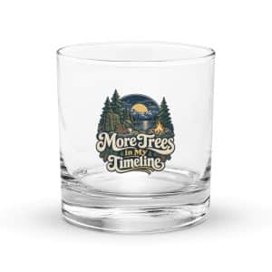 Nature and Adventure Rocks Glass: More Trees in My Timeline, Woodland Scenic Lettering - 10.5 oz - Main