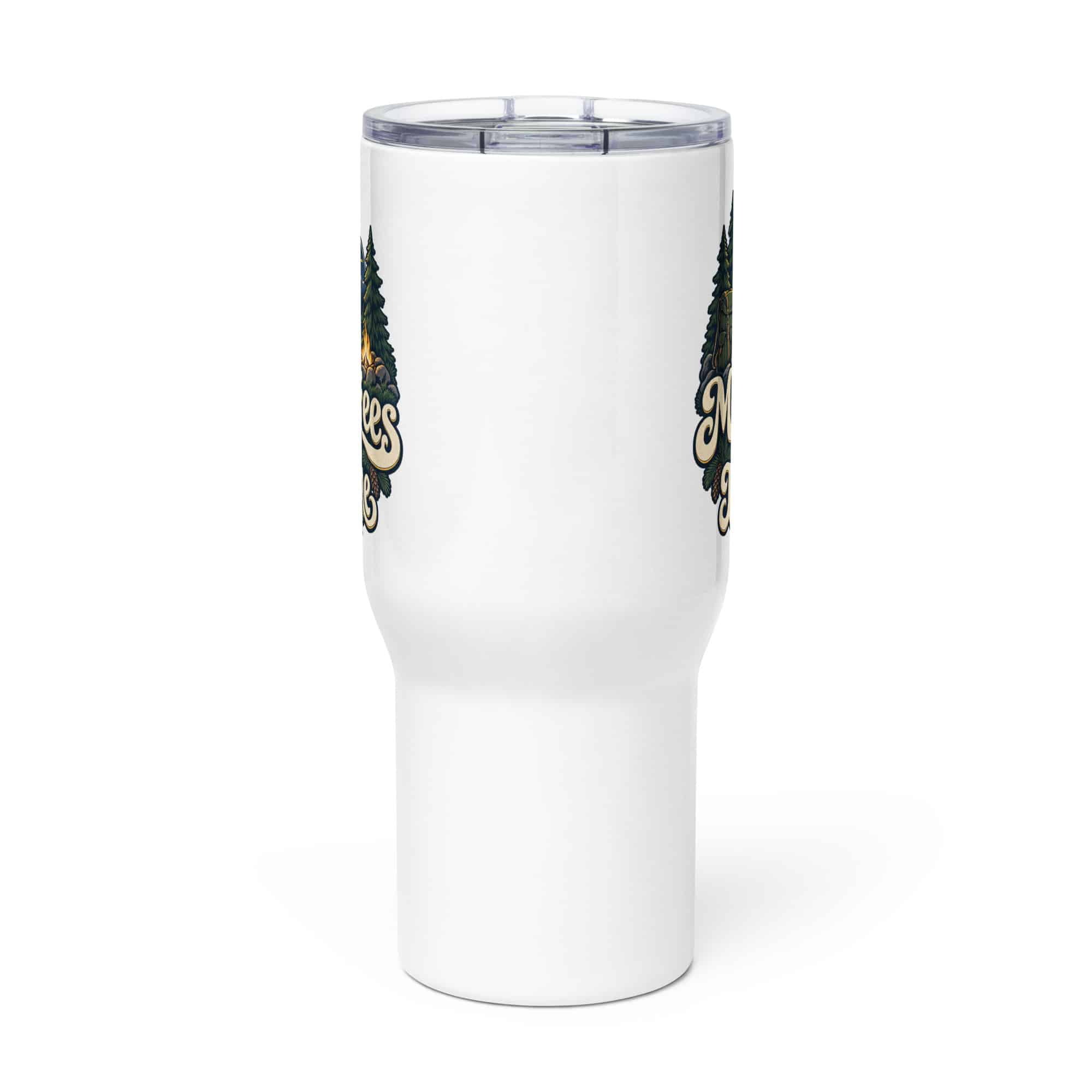 Nature and Adventure Travel Mug: More Trees in My Timeline, Woodland Scenic Lettering