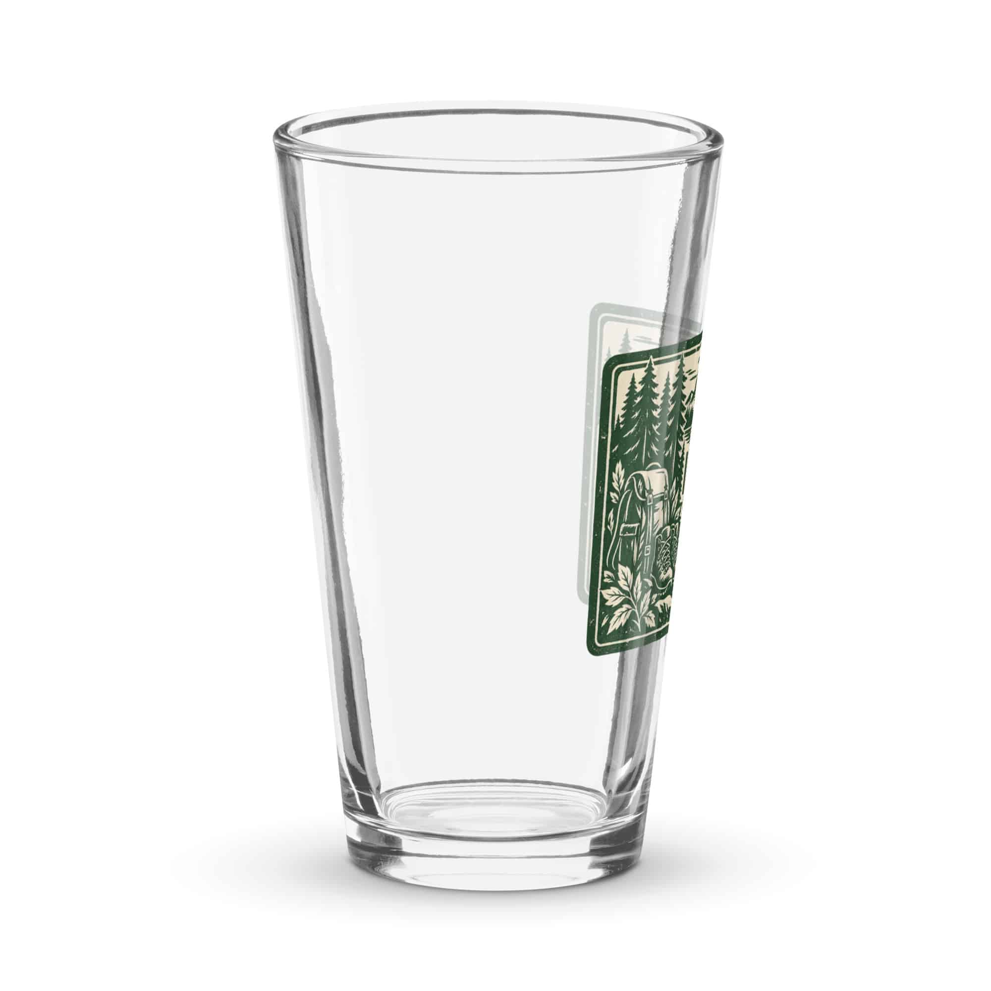 Nature and Adventure Pint Glass: I Make Time for Things with Leaves, Forest Ink Stamp