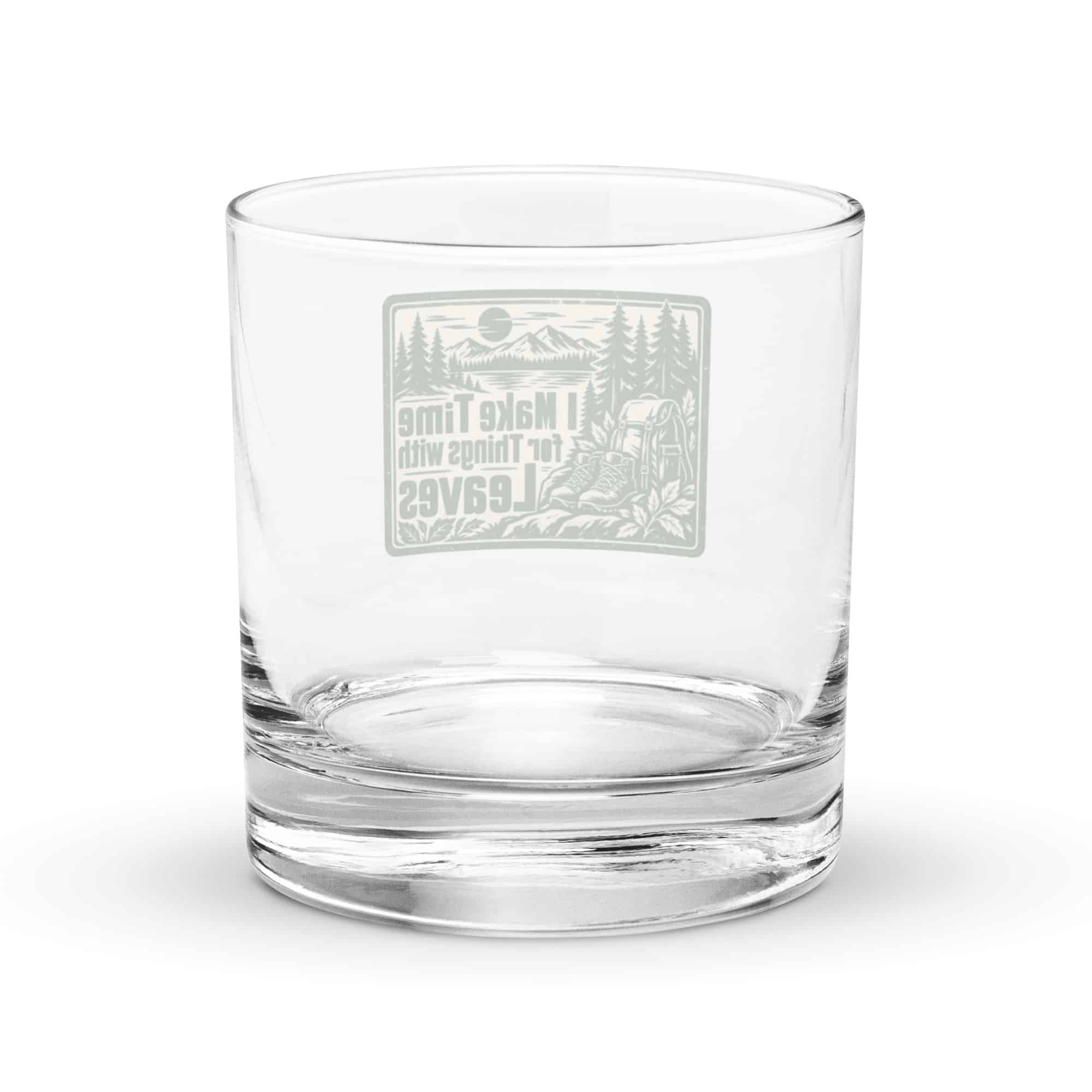 Nature and Adventure Rocks Glass: I Make Time for Things with Leaves, Forest Ink Stamp