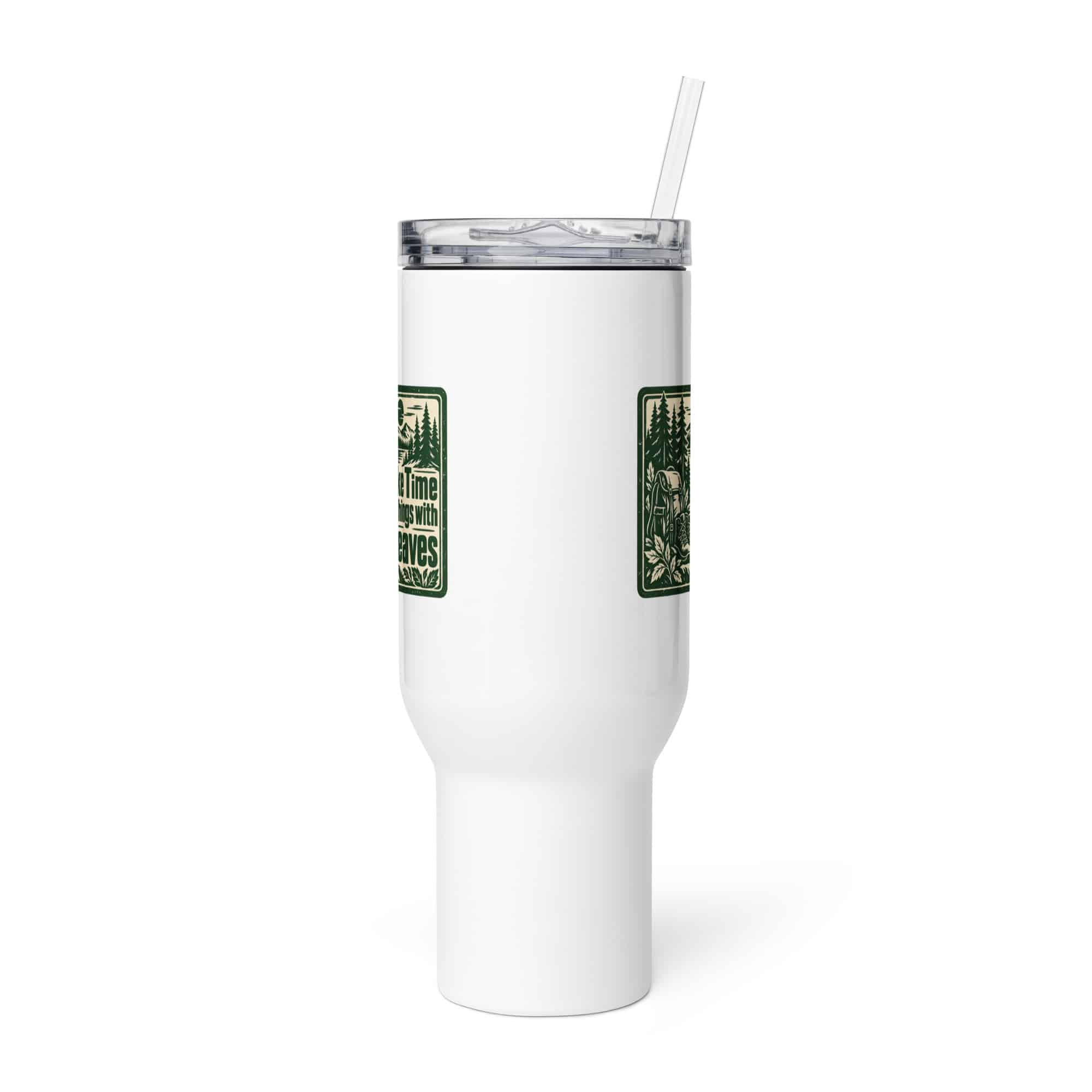 Nature and Adventure Travel Mug: I Make Time for Things with Leaves, Forest Ink Stamp